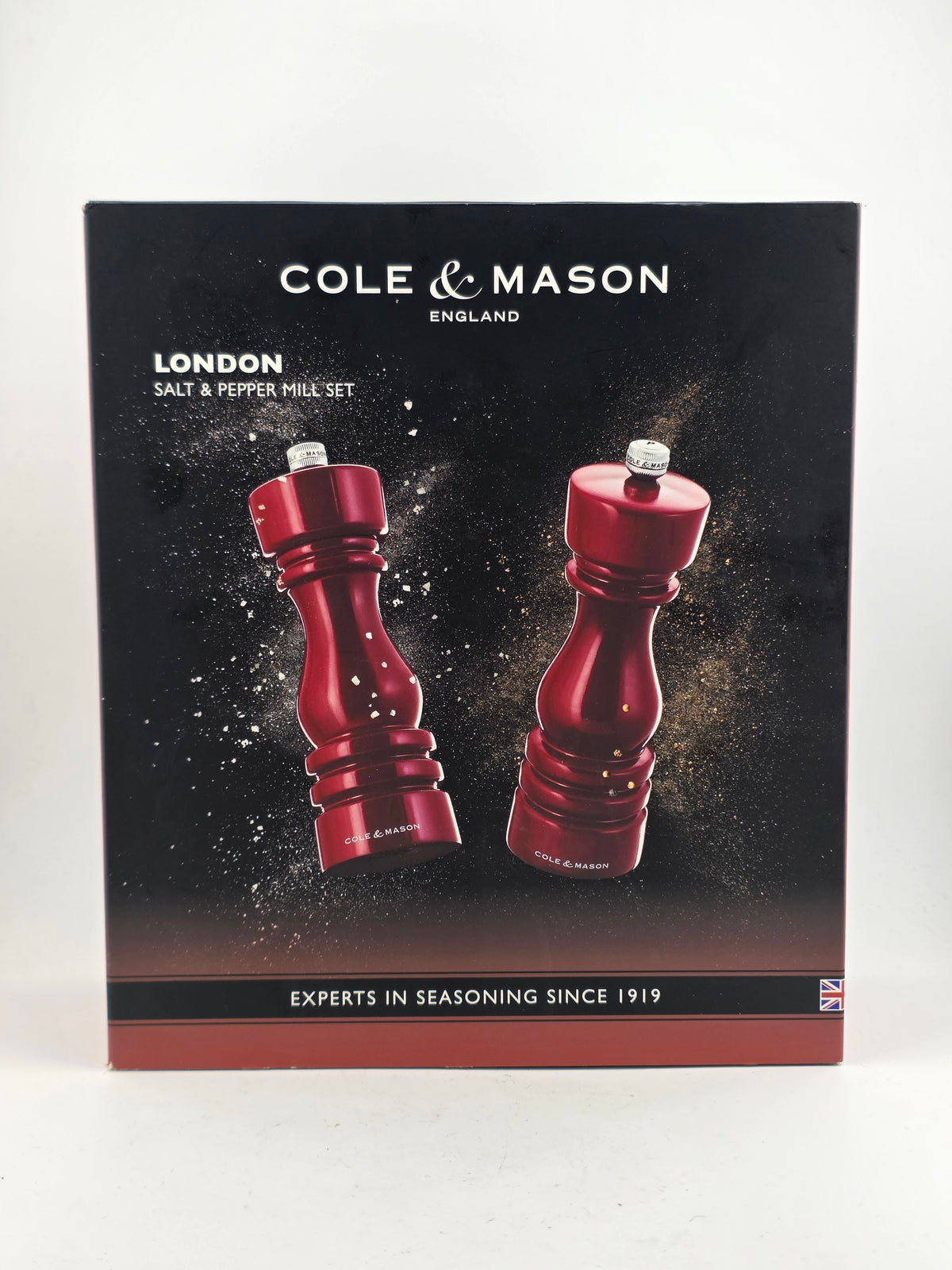 Cole & Mason London 180mm Salt & Pepper Mill Set, High Gloss Red