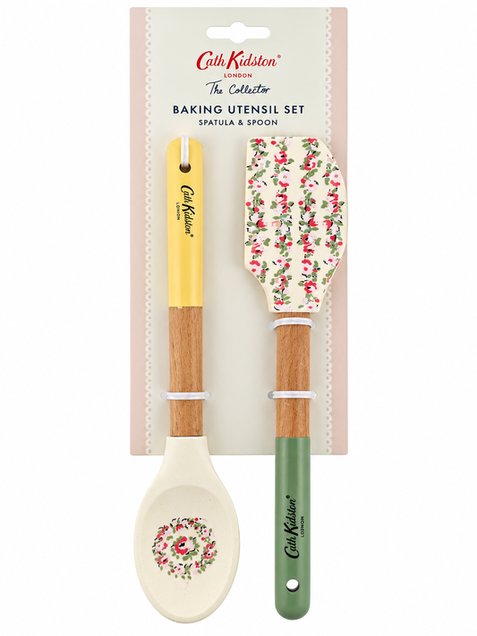 Cath Kidston The Collector Baking Utensil Set, Floral Spatula & Spoon