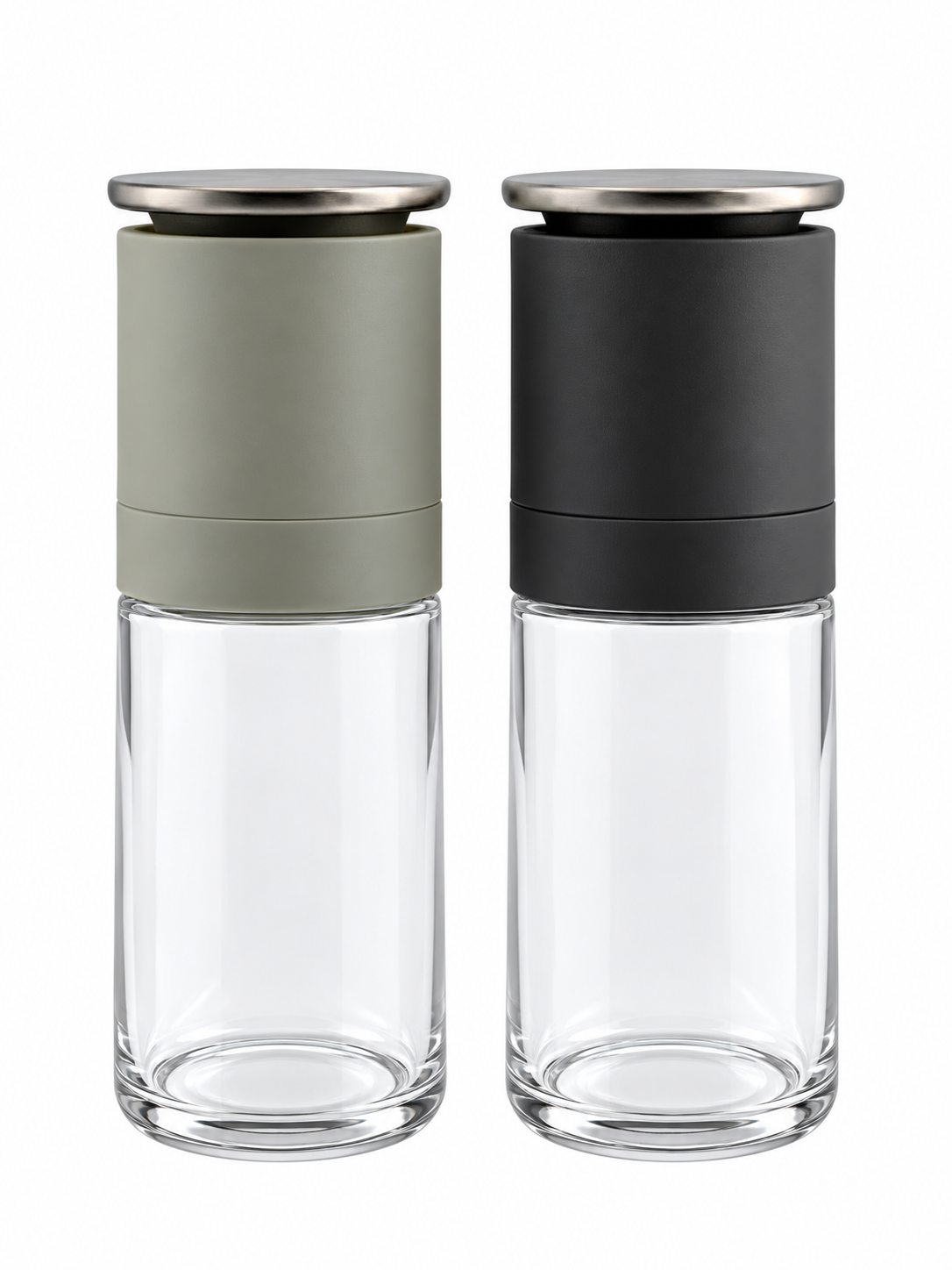 Joseph Joseph Duo No-Spill Salt & Pepper Mill Set, Glass & Ceramic