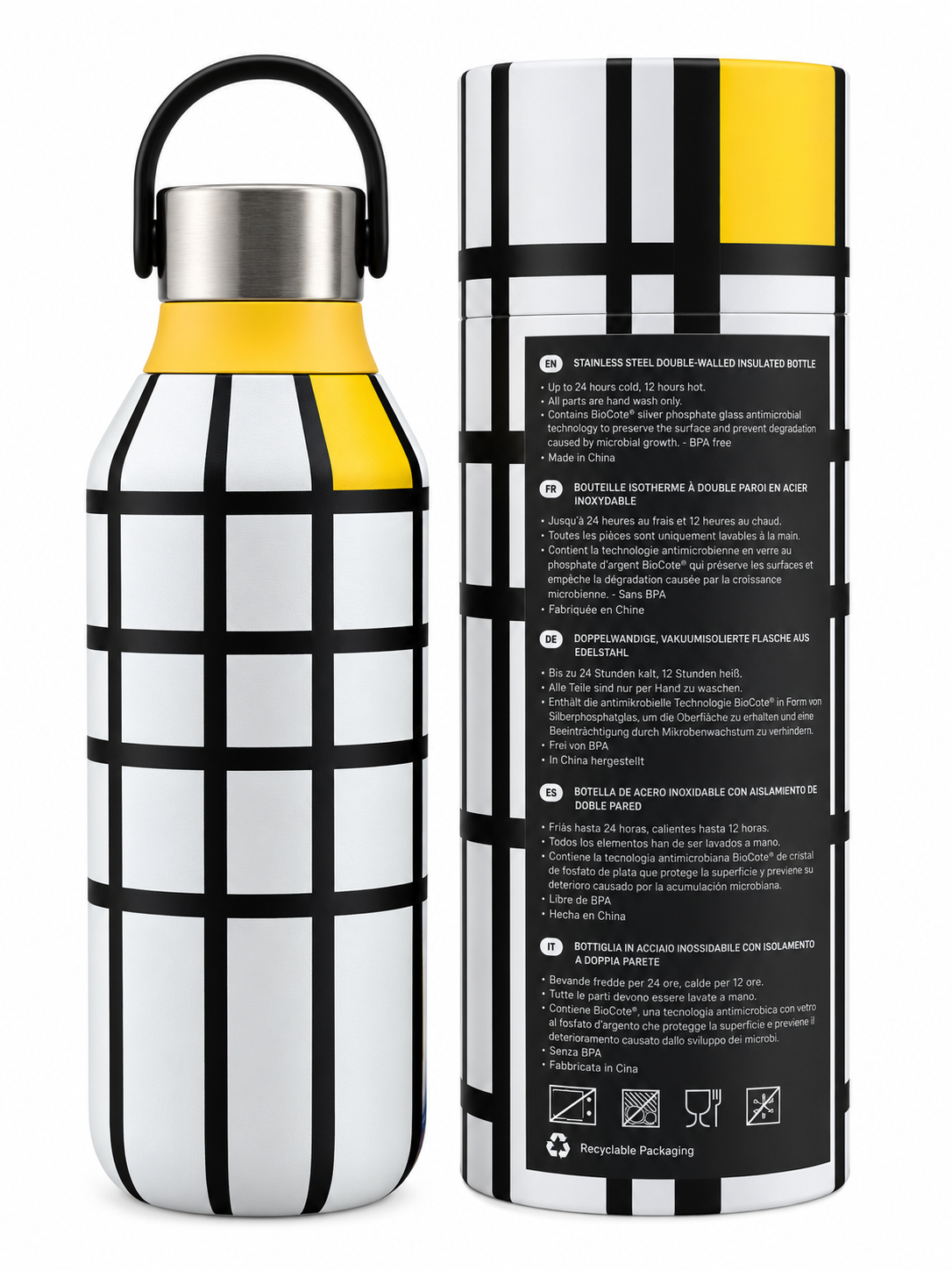 Chilly's x Tate Piet Mondrian Series 2 Insulated Water Bottle 500ml