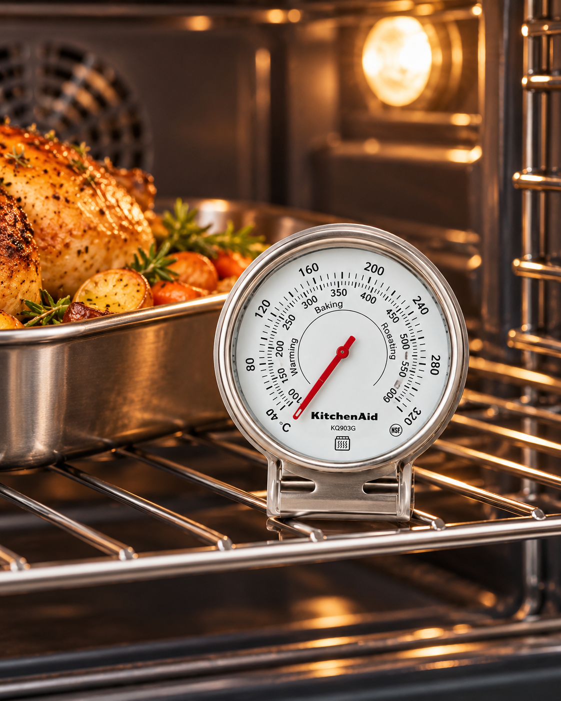 KitchenAid Stainless Steel Oven Thermometer, 40°C to 320°C, KQ903G