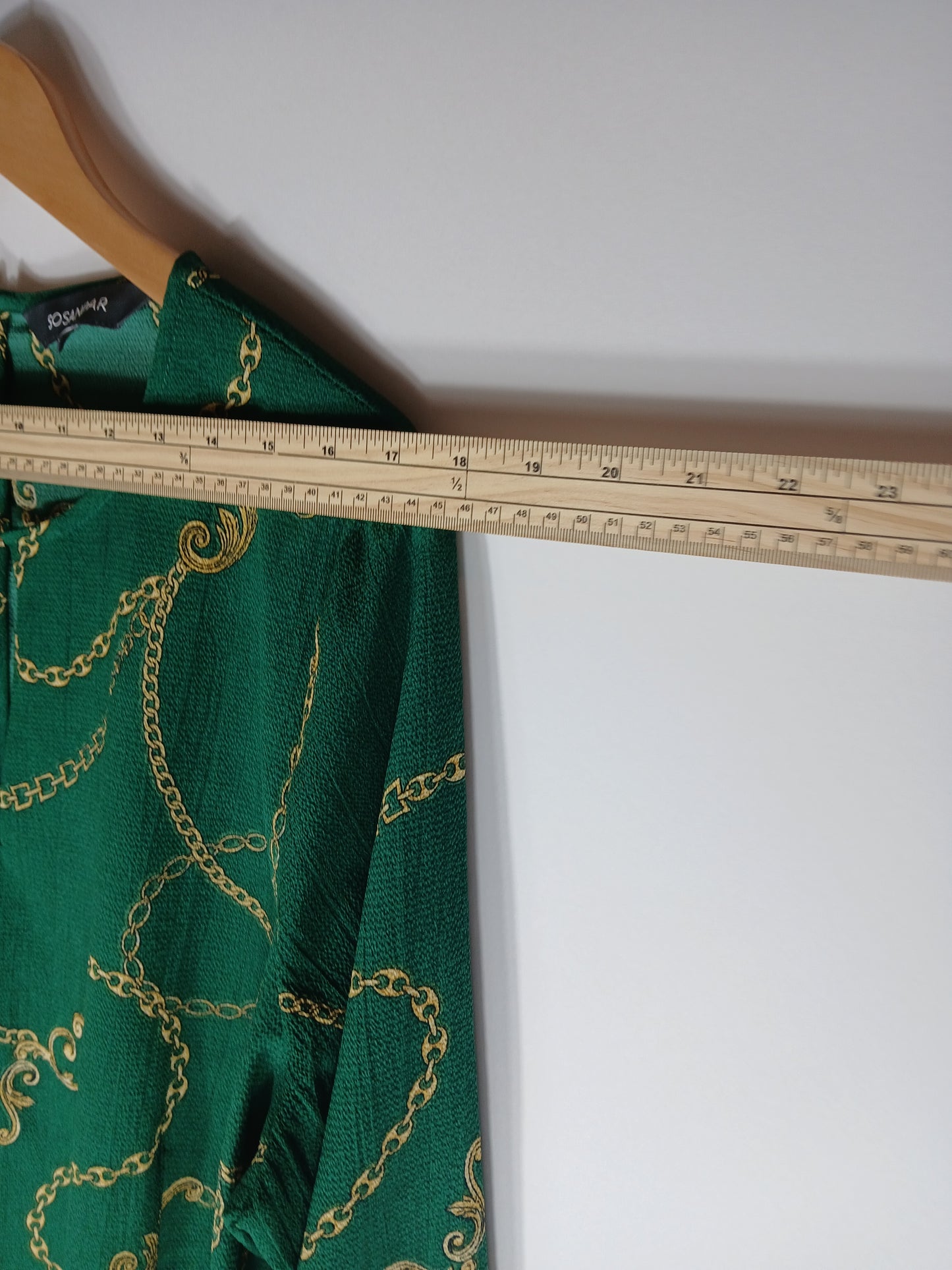 Sosandar Womens Blouse Green and Gold Rope