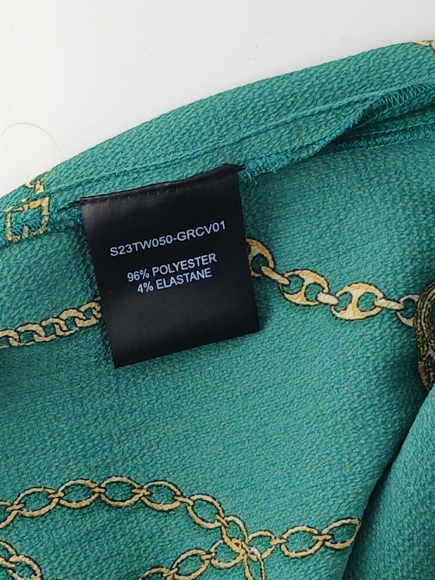Sosandar Womens Blouse Green and Gold Rope