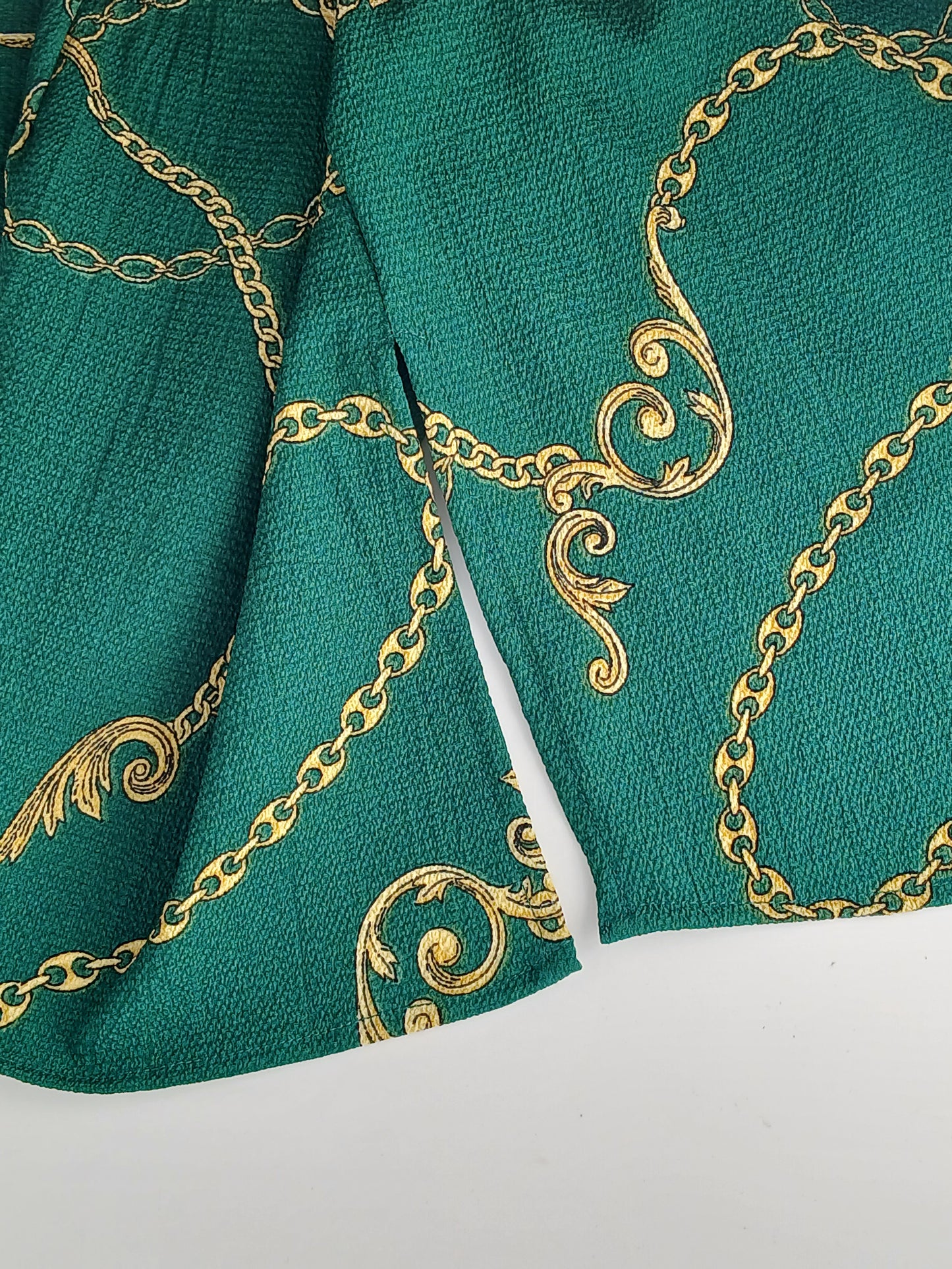 Sosandar Womens Blouse Green and Gold Rope