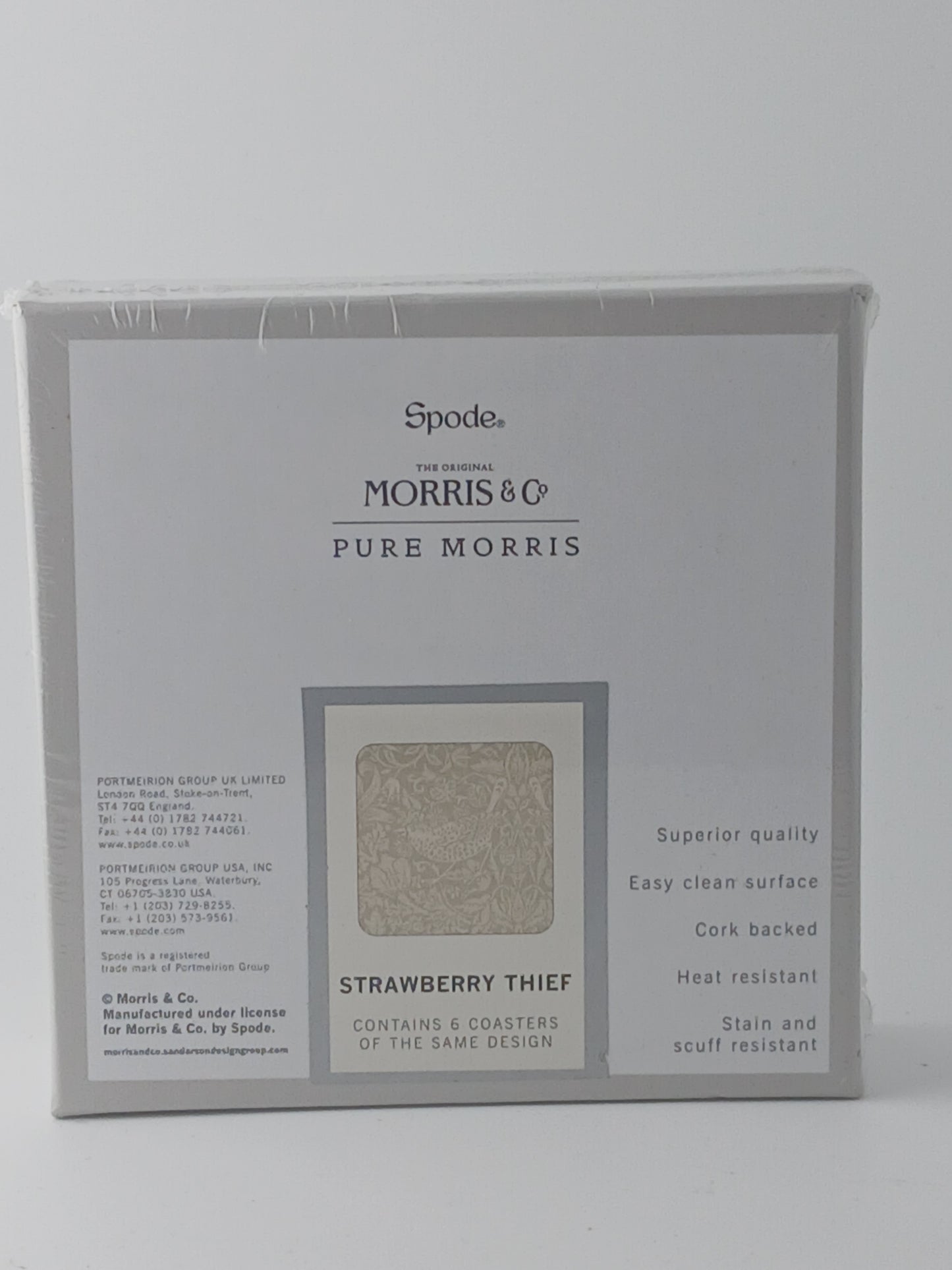 Spode Morris & Co Strawberry Thief Coasters, Set of 6