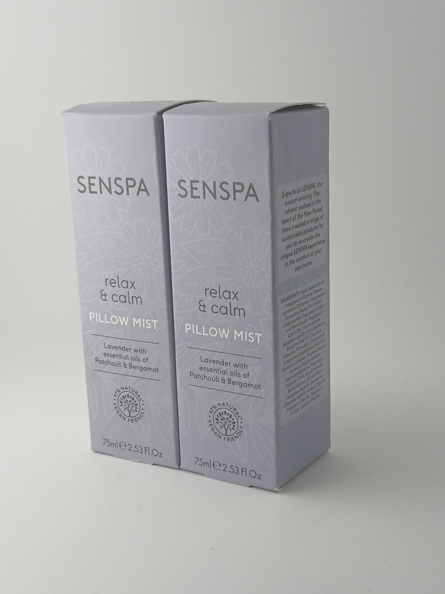 SENSPA Relax & Calm Pillow Mist, Lavender, 75ml, Twin Pack