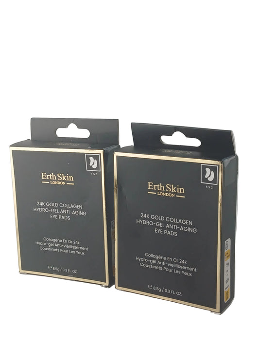 Erth Skin London 24K Gold Collagen Hydro-Gel Eye Pads, Twin Pack of 10