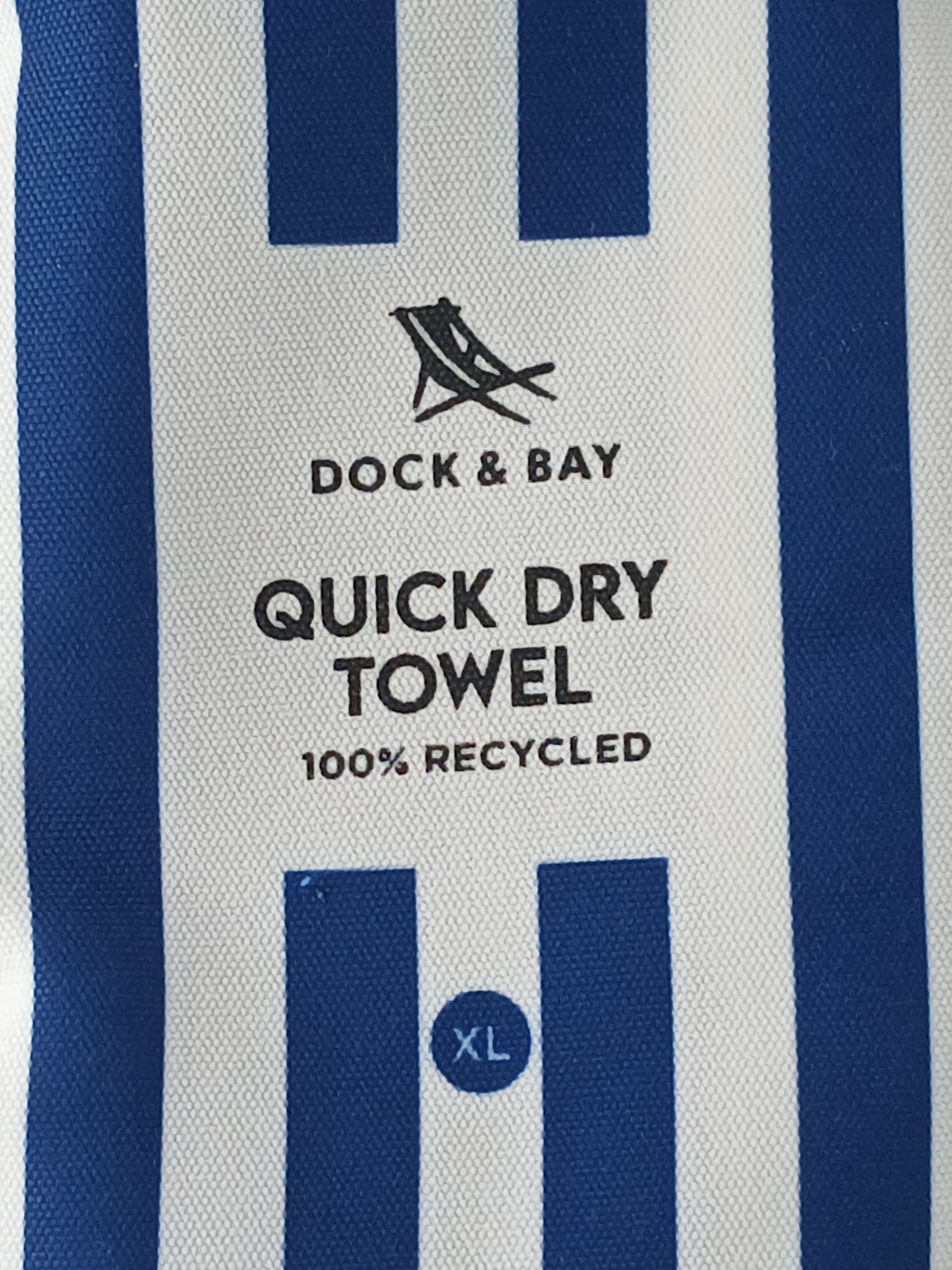 Dock & Bay Quick Dry Beach Towel, XL, Whitsunday Blue White Stripes