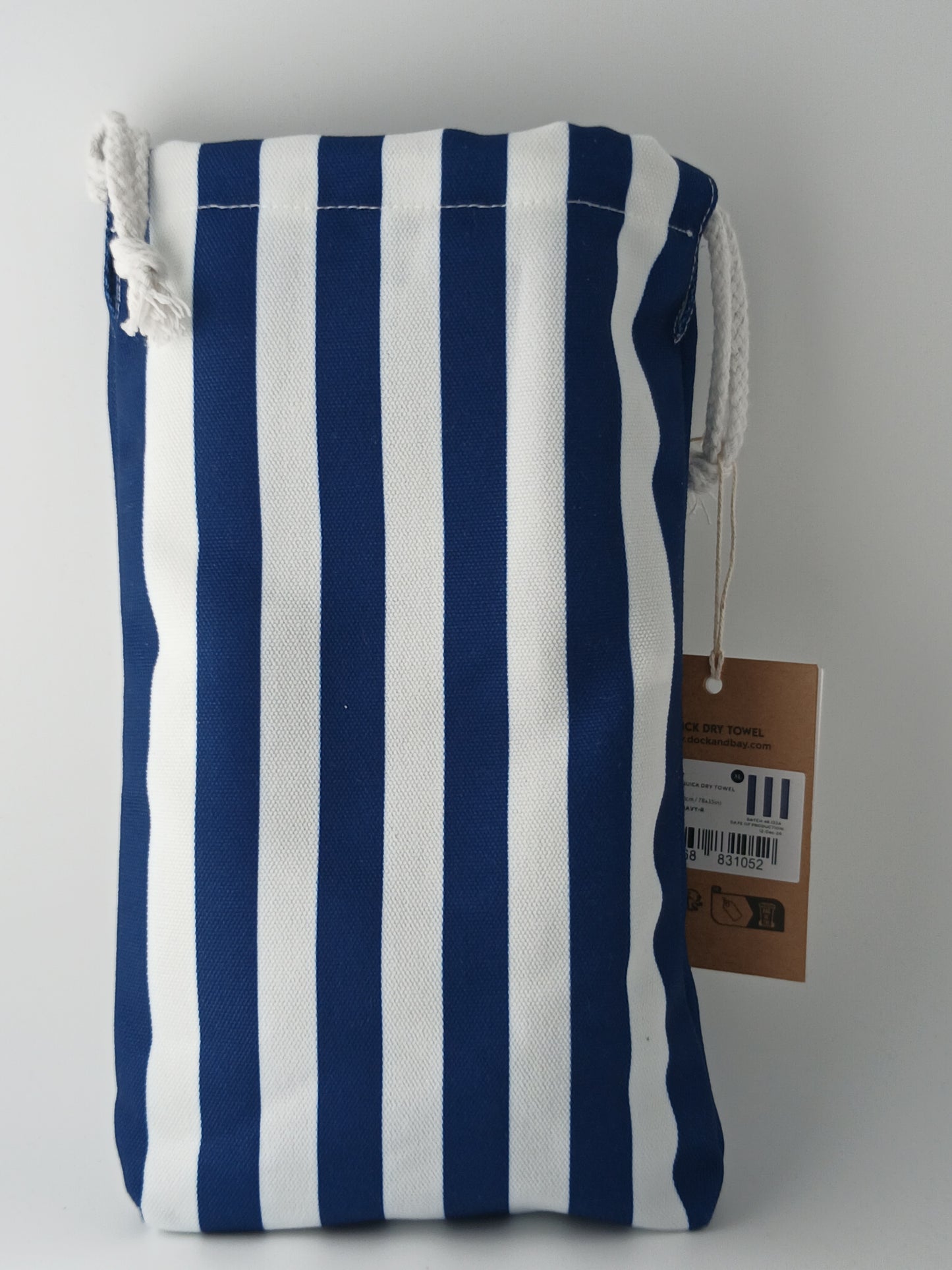 Dock & Bay Quick Dry Beach Towel, XL, Whitsunday Blue White Stripes