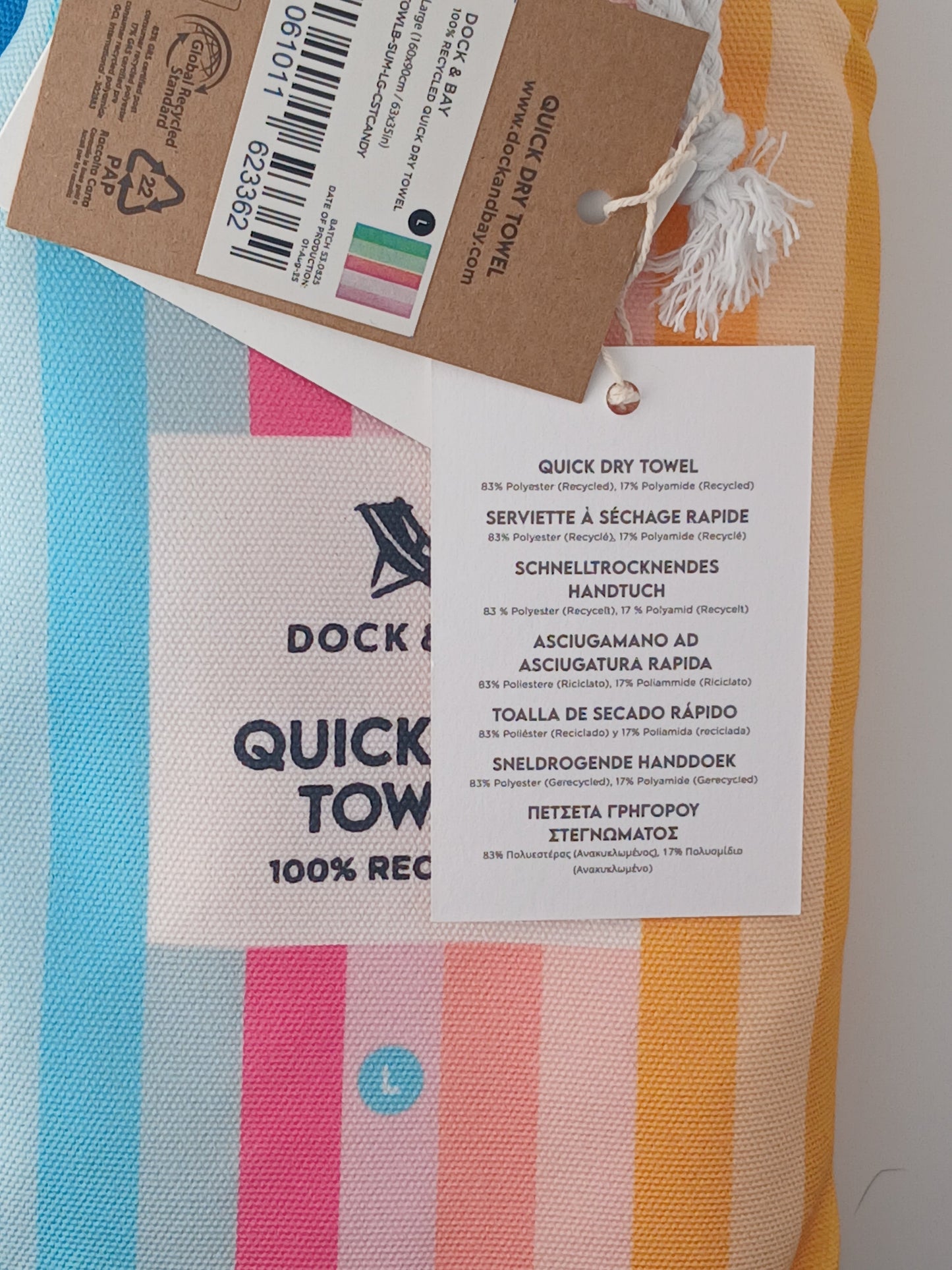 Dock & Bay Quick Dry Beach Towel - Large - Coastal Candy