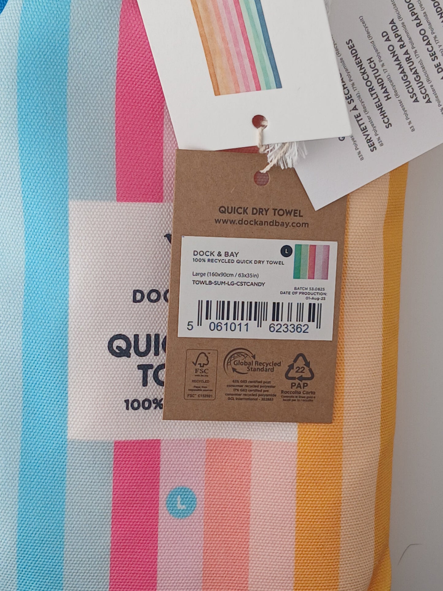 Dock & Bay Quick Dry Beach Towel - Large - Coastal Candy