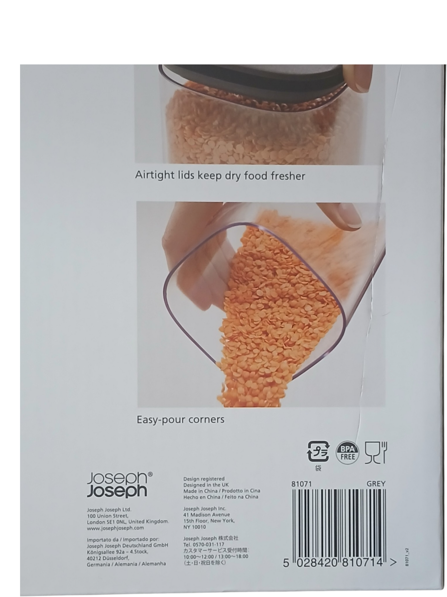 Joseph Joseph Podium 5-Piece Storage Container Set Grey | BNIB