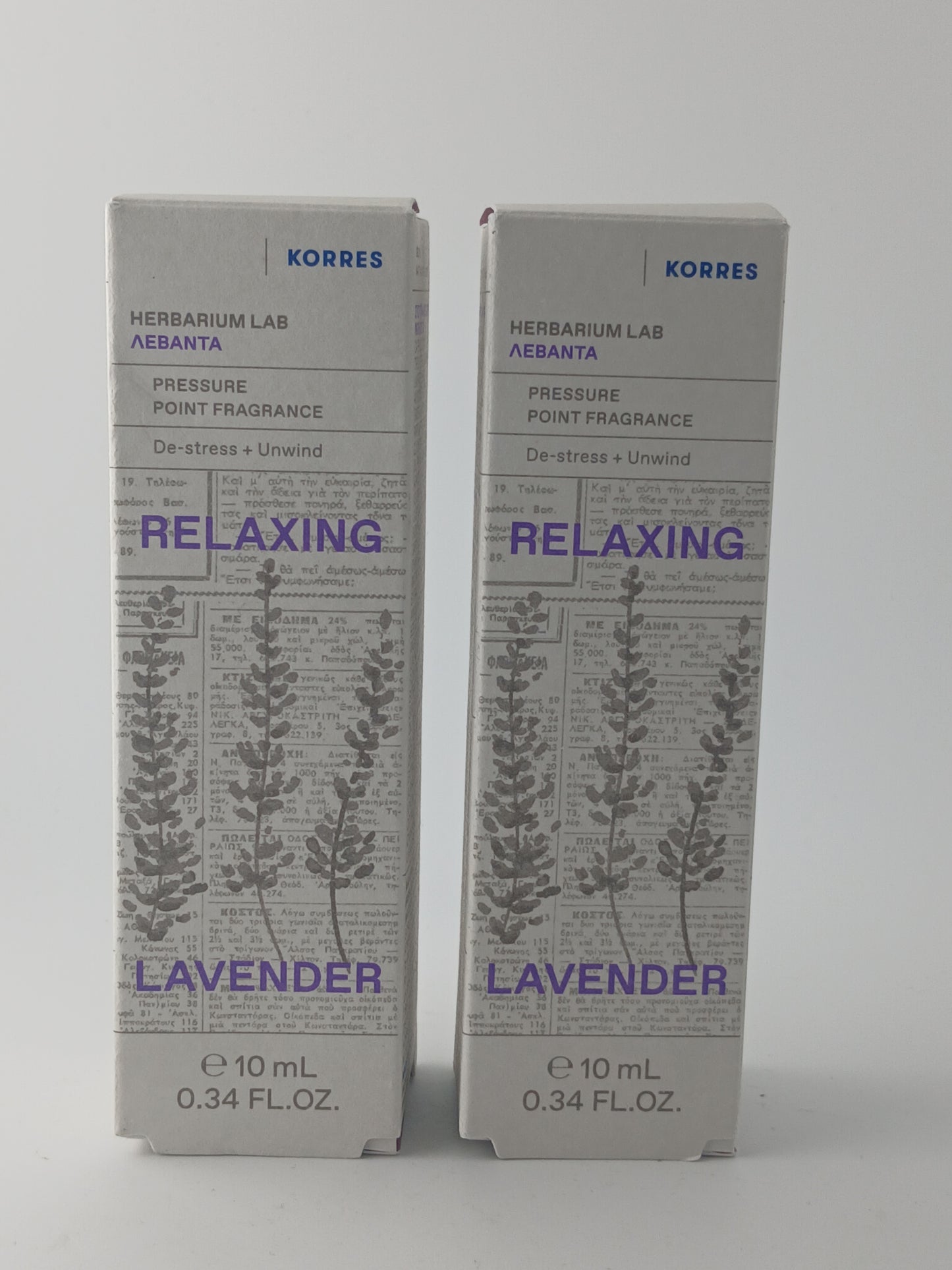 Korres Relaxing Lavender Pressure Point Fragrance, Twin Pack of 10ml