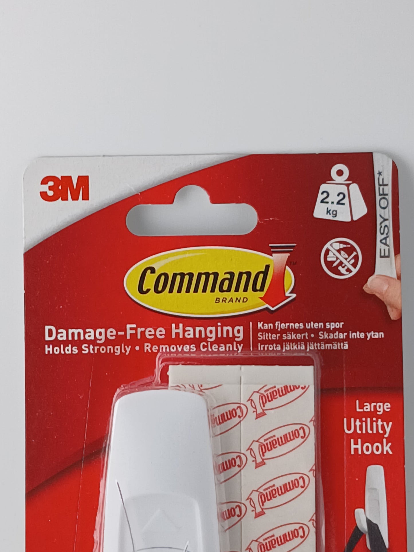 Department Store UK 3M Command large white utility hooks in original packaging for damage-free hanging
