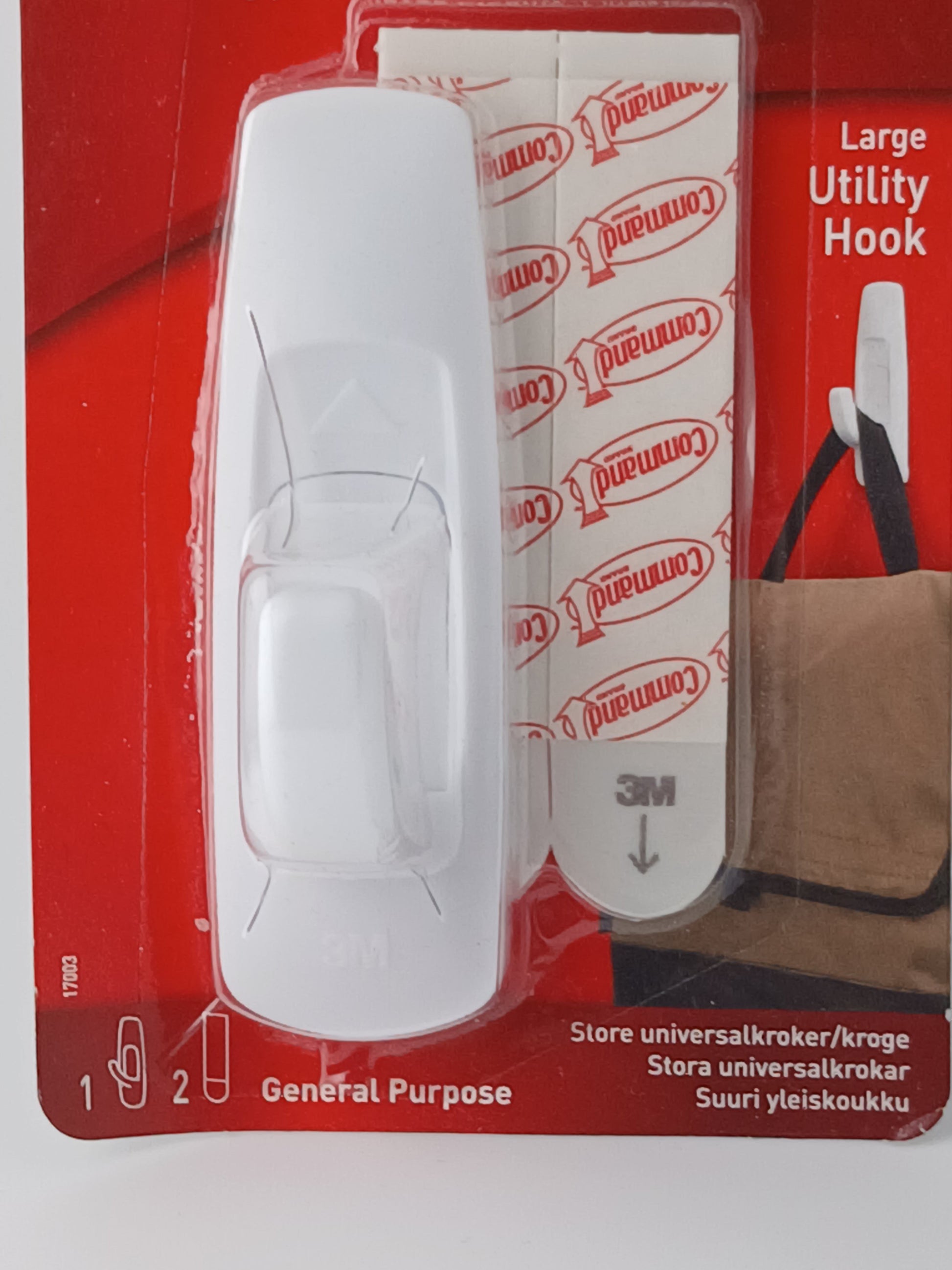 Department Store UK 3M Command large white utility hooks in original packaging for damage-free wall mounting