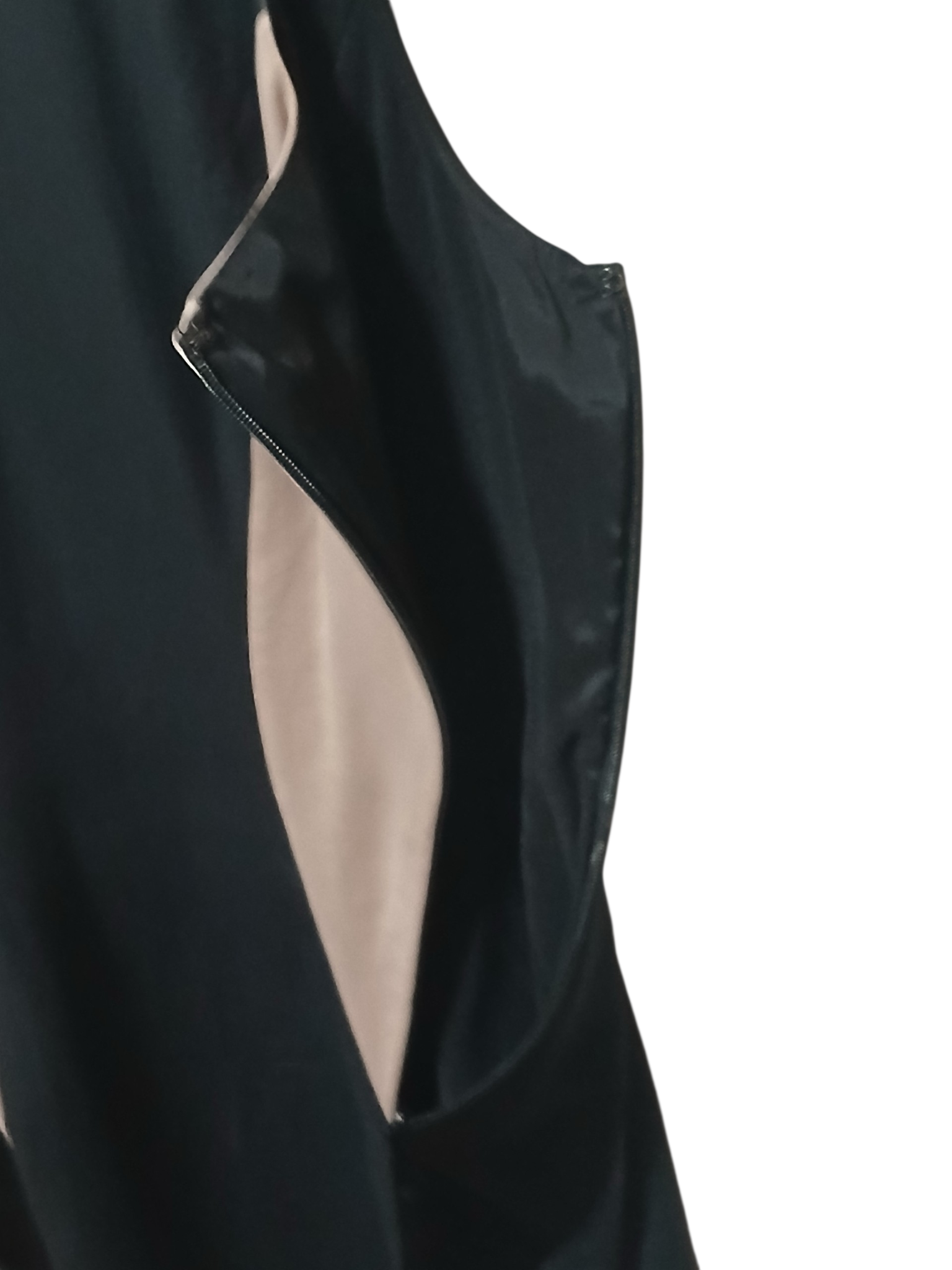 Department Store UK AllSaints Spitalfields sleeveless dress featuring black panels and a neutral side zip detail