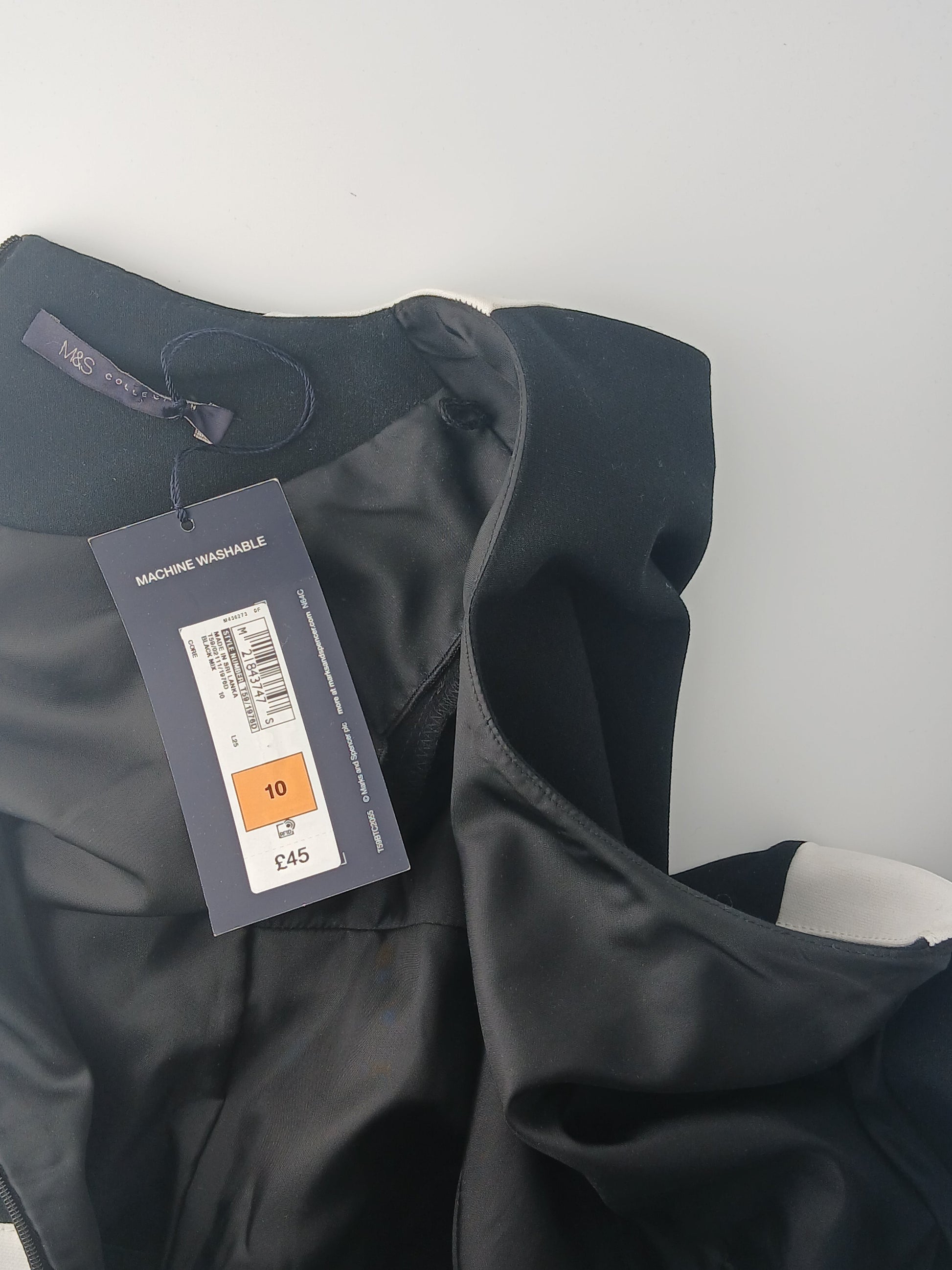 Department Store UK brand new M&S black pencil dress with size 10 tag and machine washable label