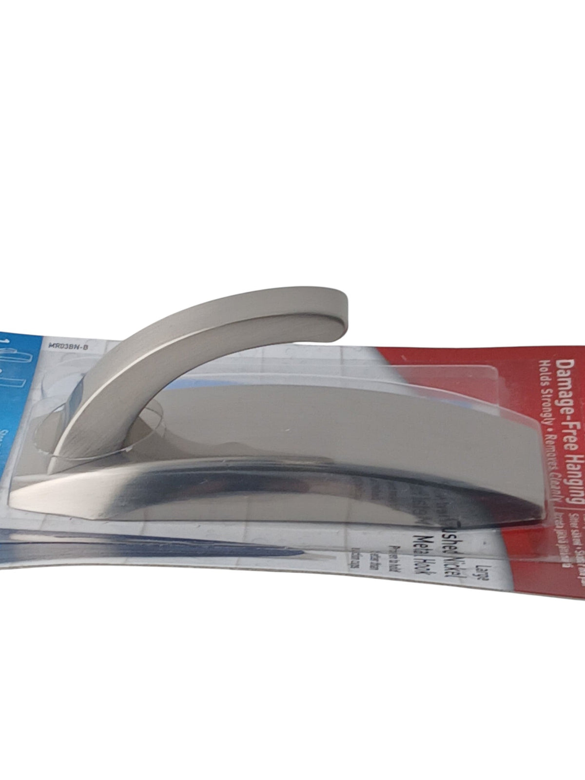 Department Store UK Command large brushed nickel metal wall hook in packaging for damage-free hanging