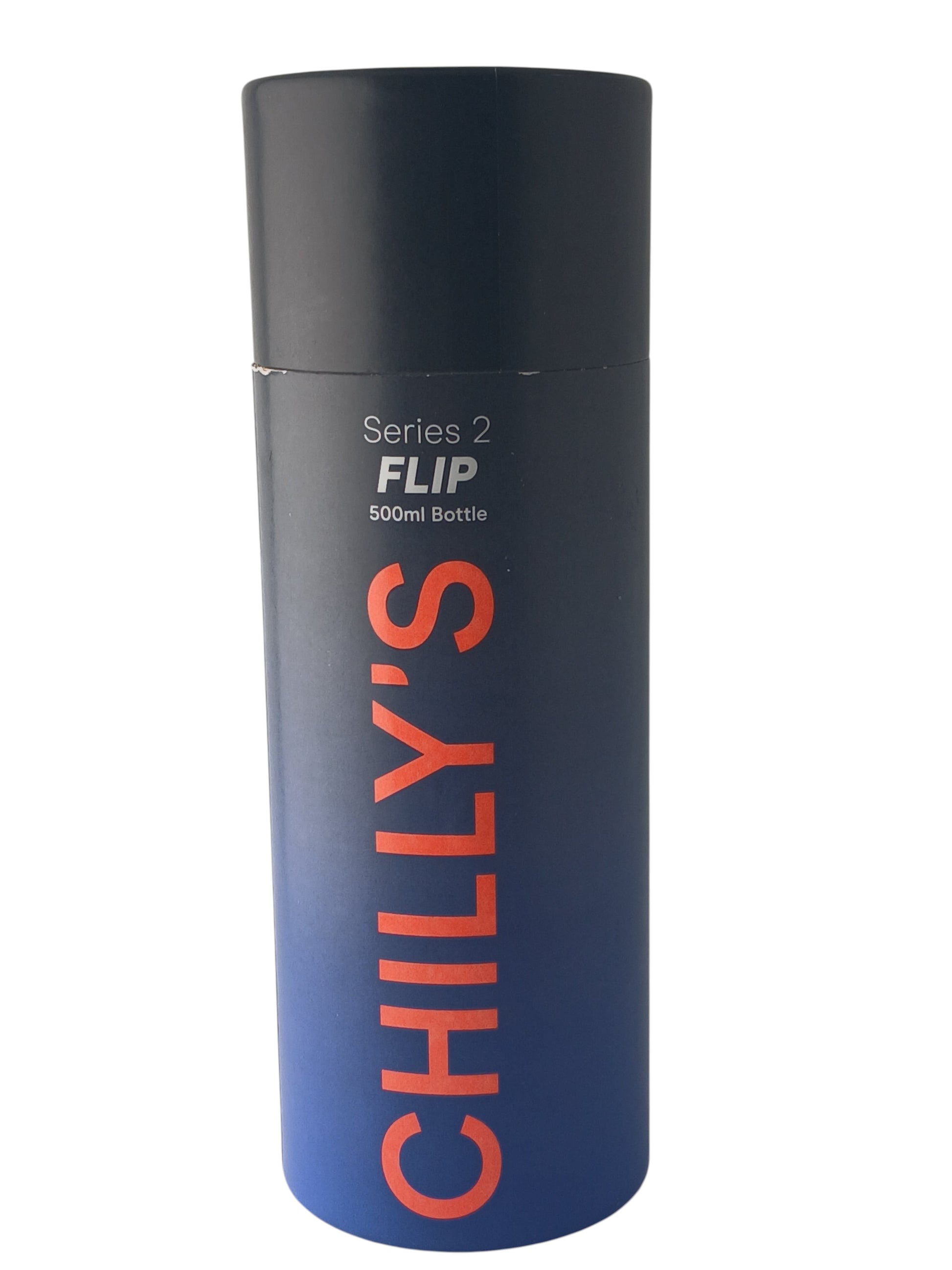 Department Store UK Chilly's Series 2 Midnight ombre reusable water bottle in navy to black gradient packaging