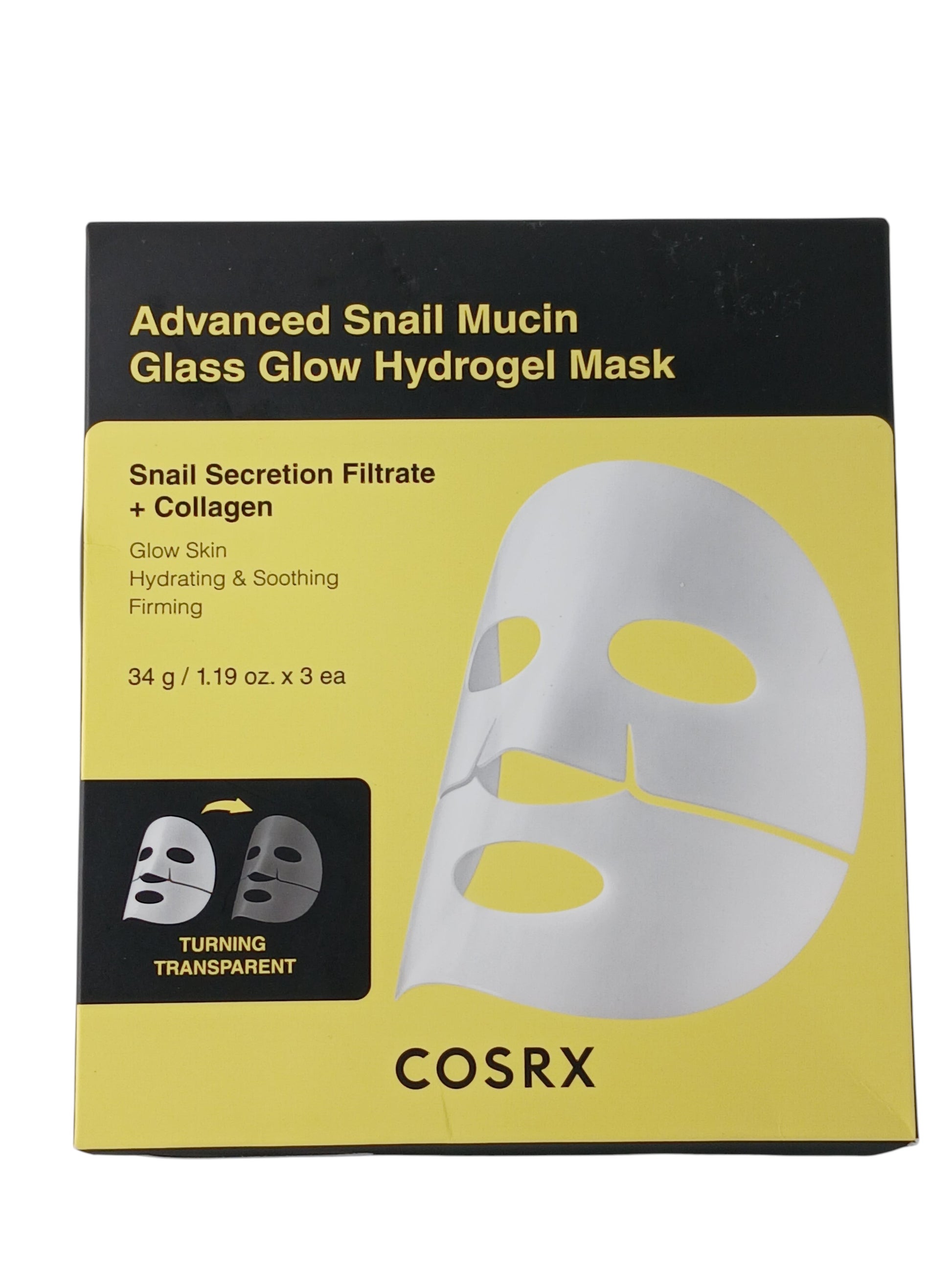 Department Store UK COSRX Advanced Snail Mucin Glass Glow Hydrogel Mask pack of 3 for hydrating and firming skin
