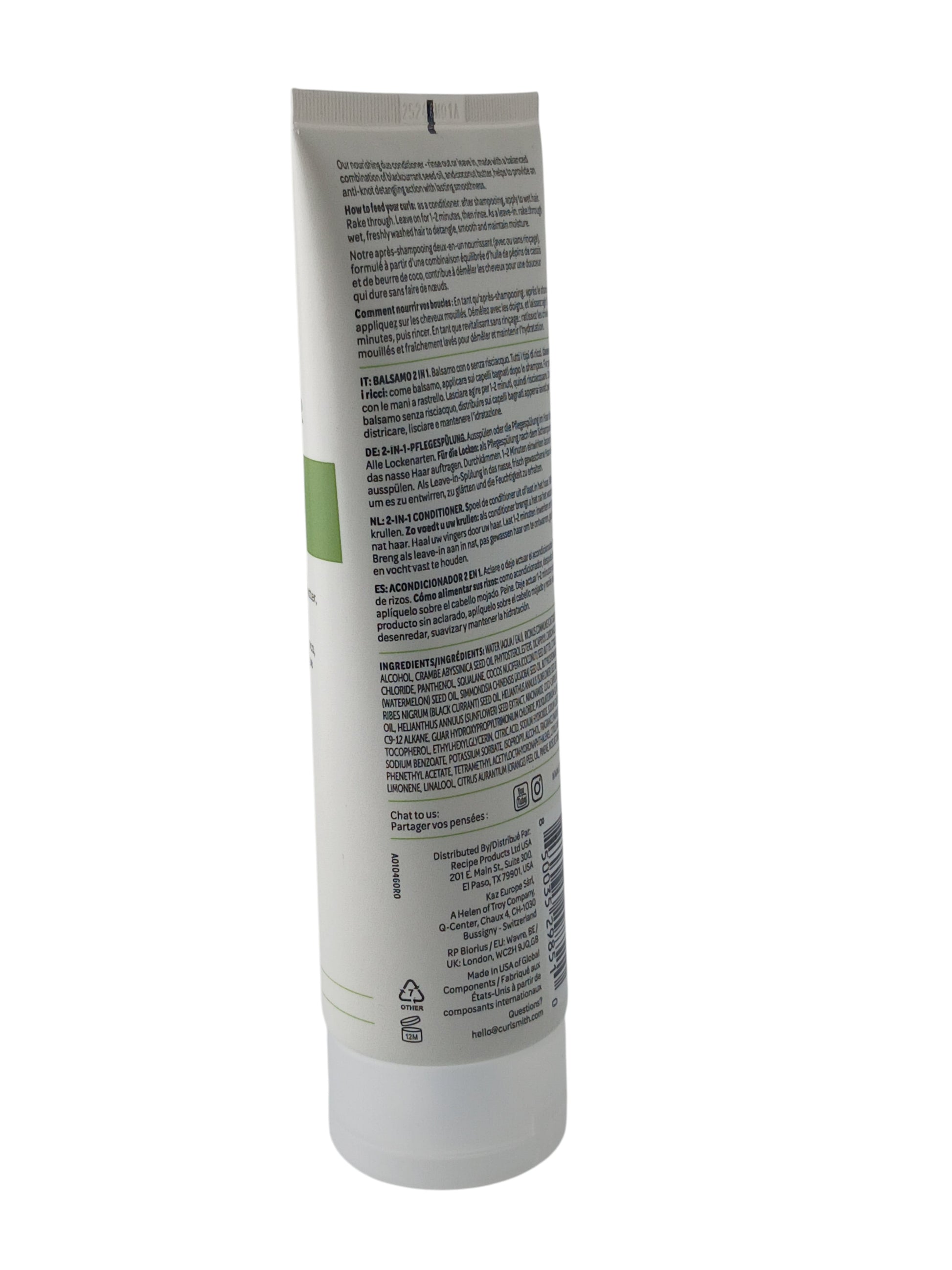 Department Store UK Curlsmith Frizz Control Conditioner tube back view showing ingredients and usage instructions