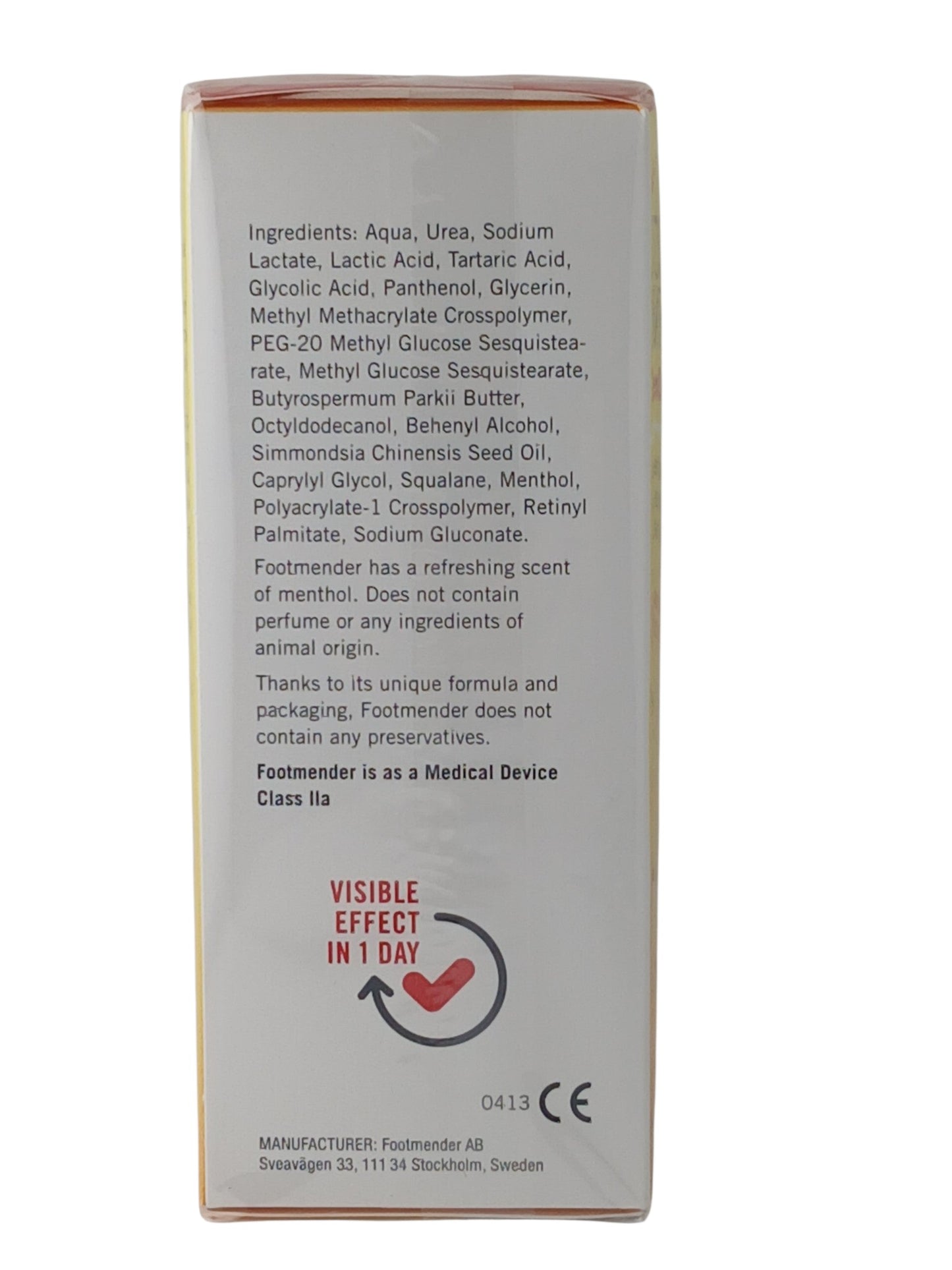 Department Store UK FOOTMENDER All in One foot treatment packaging showing ingredients list and medical device info