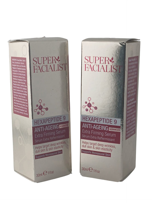 Department Store UK Super Facialist Hexapeptide 9 anti-ageing extra firming serum twin pack in silver boxes
