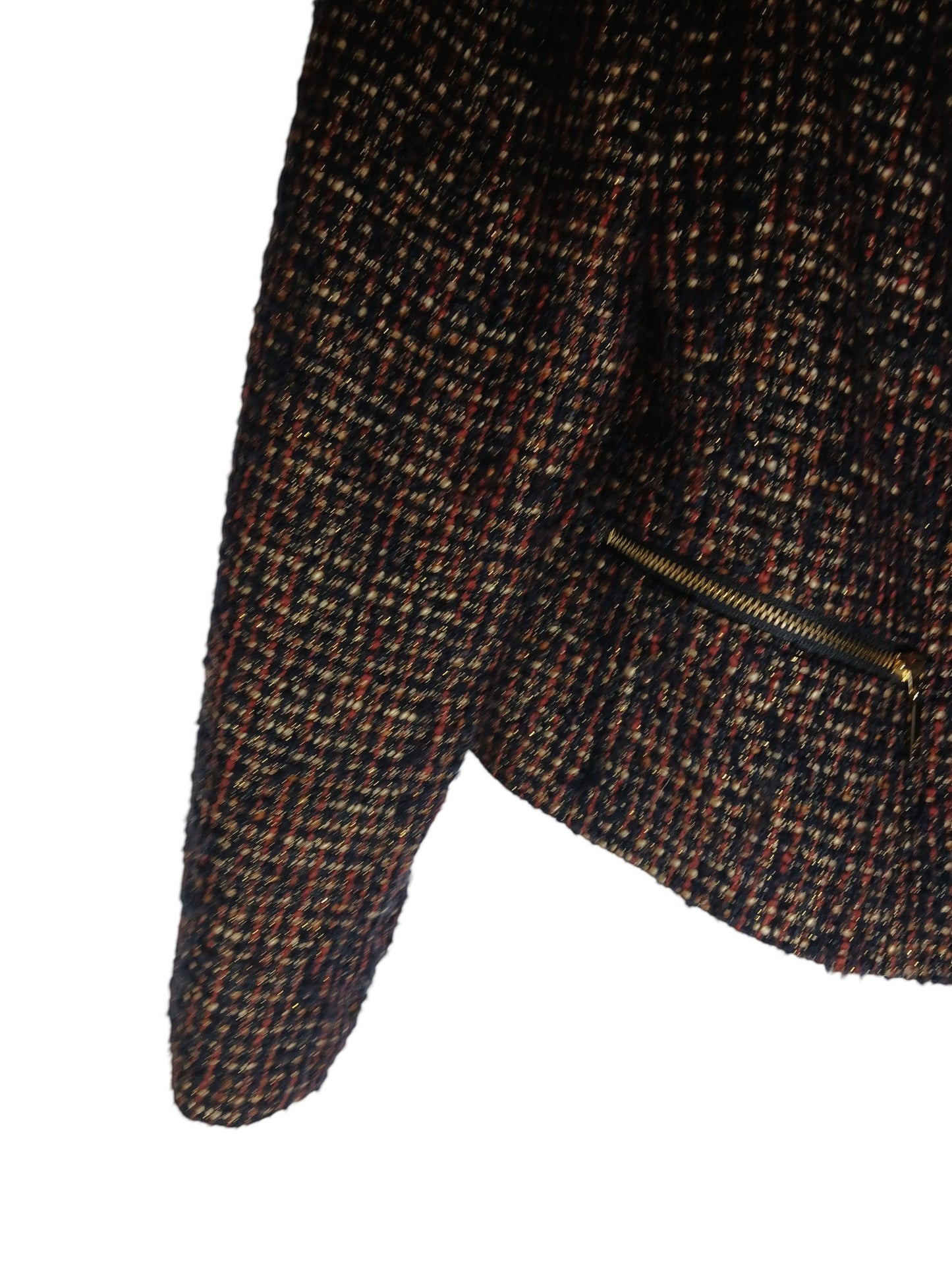 Department Store UK Jasper Conran multicolour bouclé jacket with textured weave and gold-tone zip pocket detail