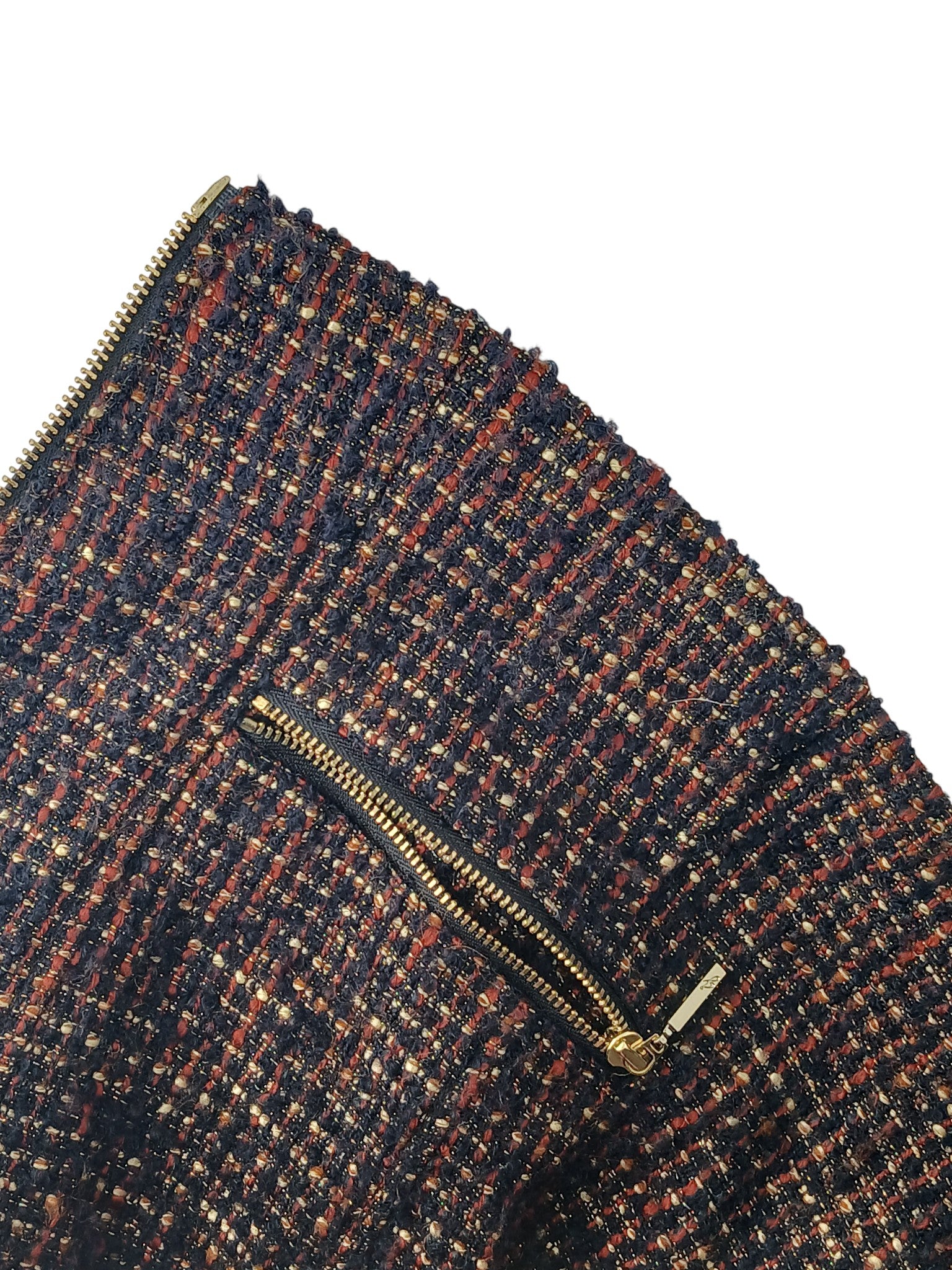 Department Store UK Jasper Conran multicolour textured bouclé jacket with a gold-tone zip front detail