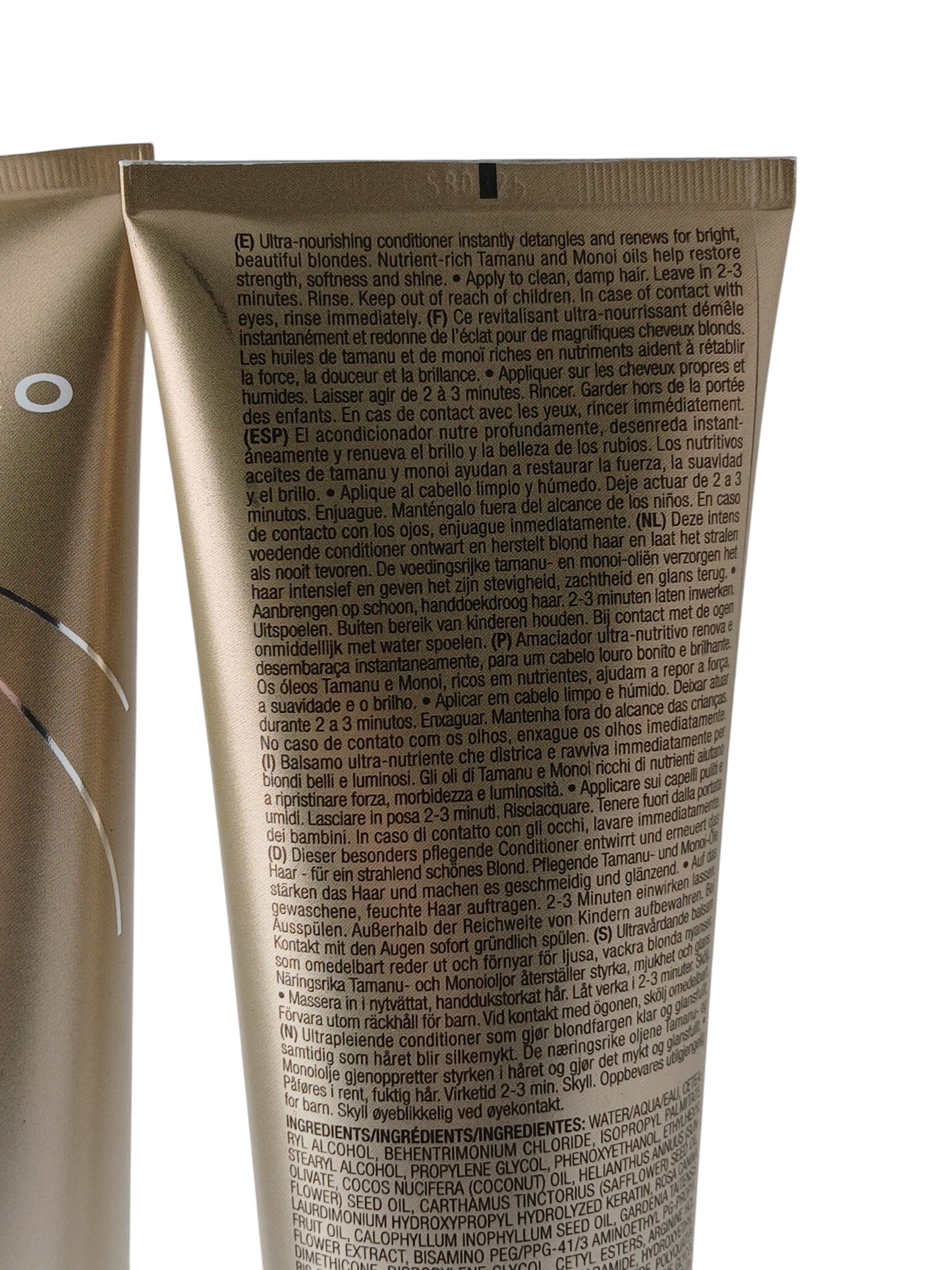 Department Store UK JOICO Blonde Life Brightening Conditioner back label with ingredients and usage instructions