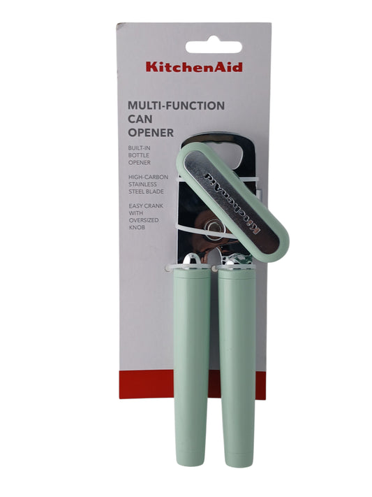 Department Store UK KitchenAid green multi-function can opener with stainless steel blade and oversized crank knob