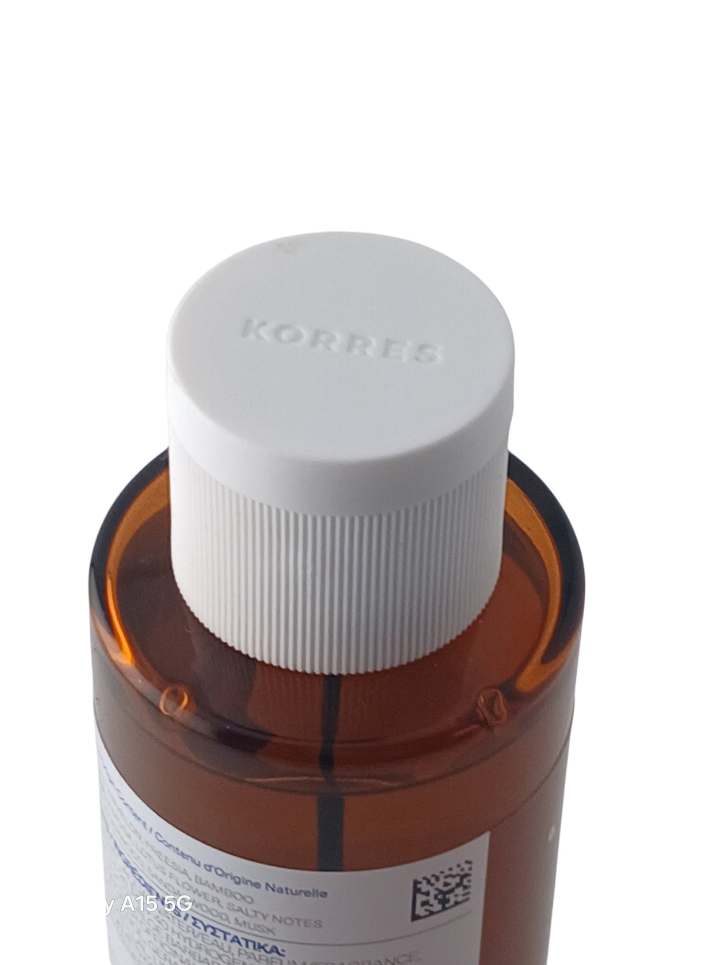 Department Store UK KORRES Sikinos body spray bottle with white cap and amber glass container