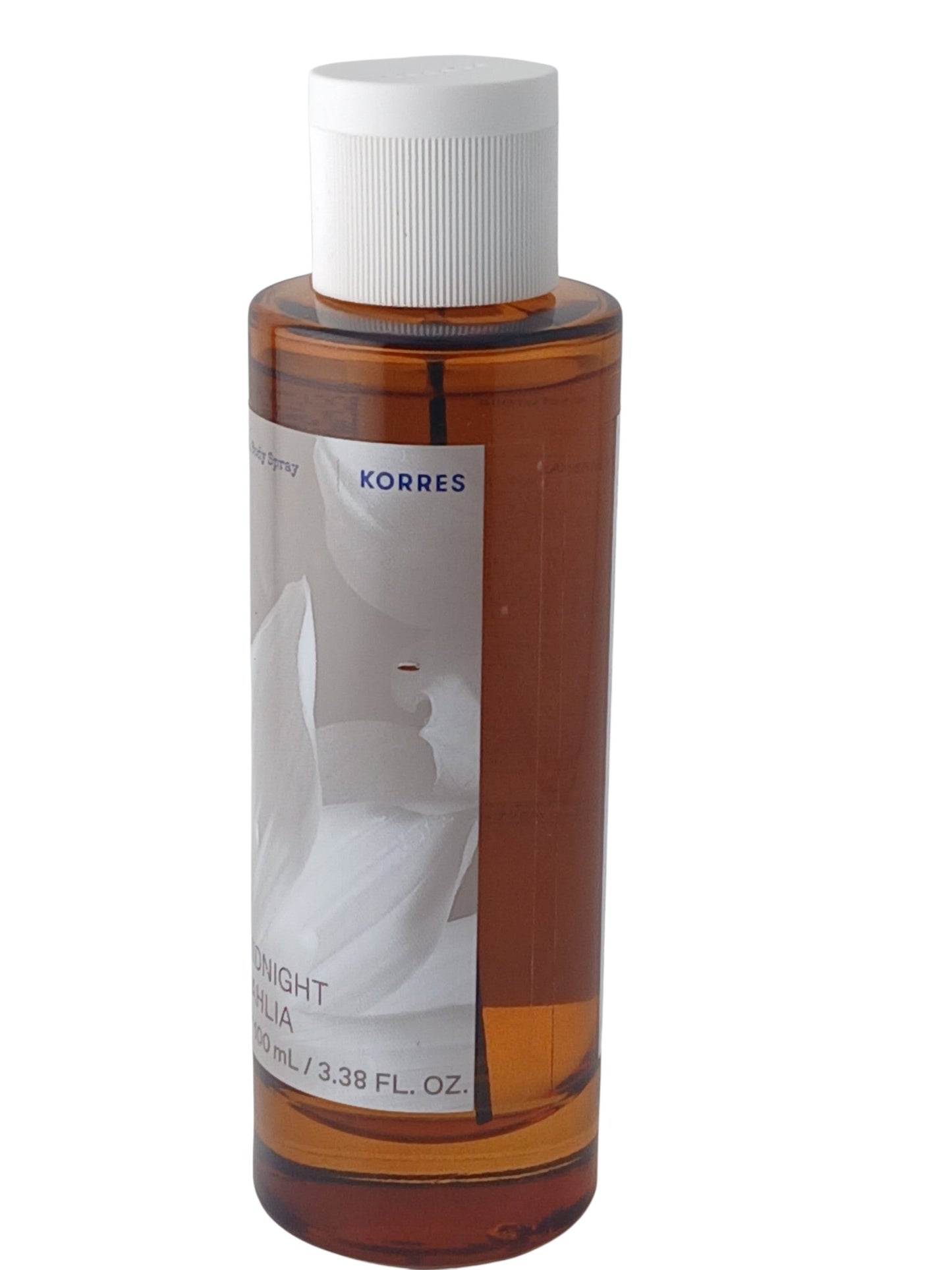 Department Store UK KORRES Midnight Dahlia body spray in a 100ml amber bottle with a white cap.