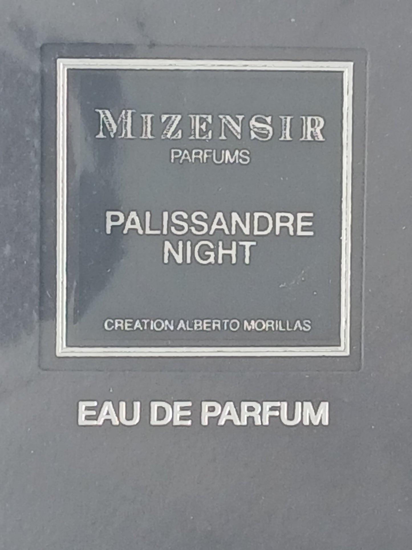 Department Store UK Mizensir Palissandre Night Eau de Parfum 100ml fragrance box label detail