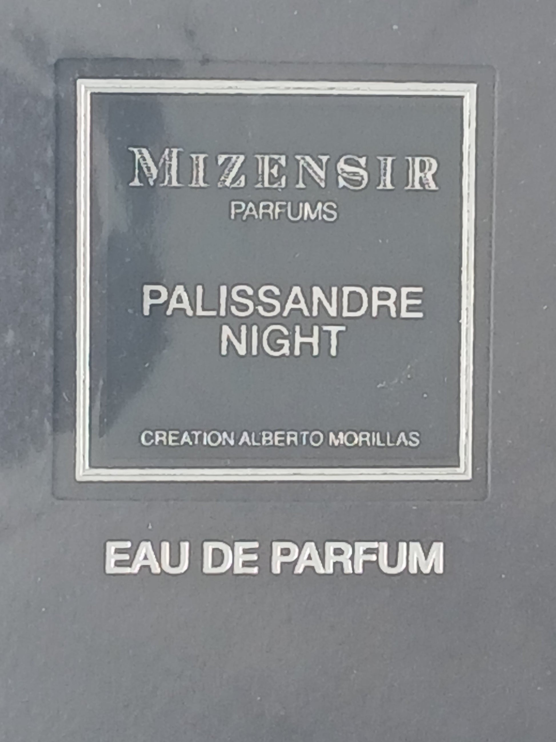 Department Store UK Mizensir Palissandre Night Eau de Parfum 100ml fragrance box label detail