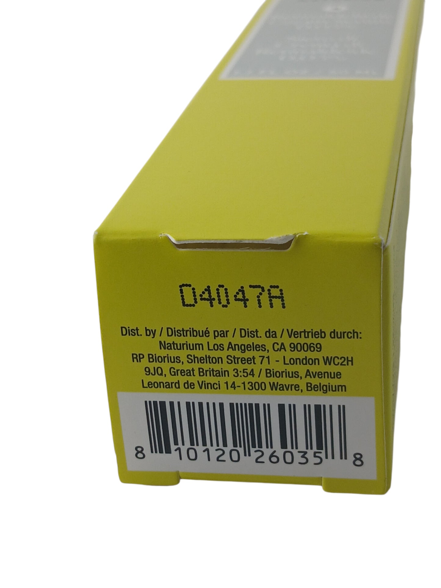 Department Store UK Naturium Retinaldehyde Cream Serum 0.05% packaging base with barcode and batch code