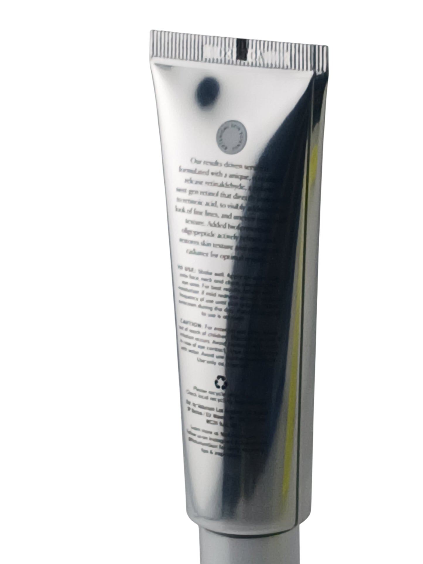 Department Store UK Naturium Retinaldehyde Cream Serum 0.05% in a silver tube showing back label details