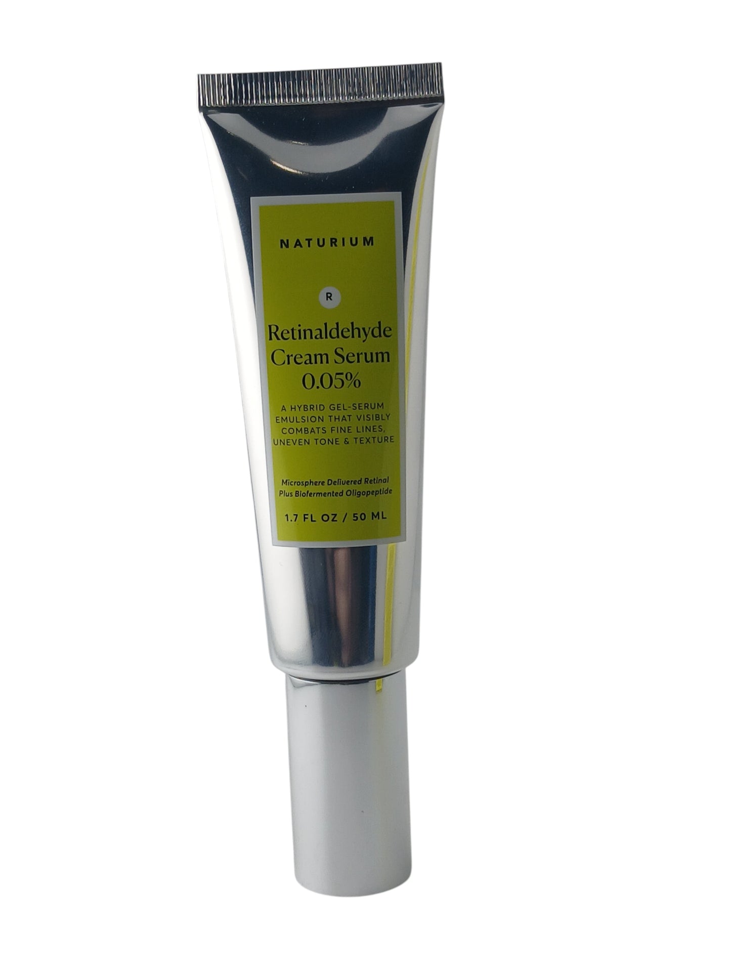 Department Store UK Naturium Retinaldehyde Cream Serum 0.05% in a silver 50ml tube for anti-ageing skincare.
