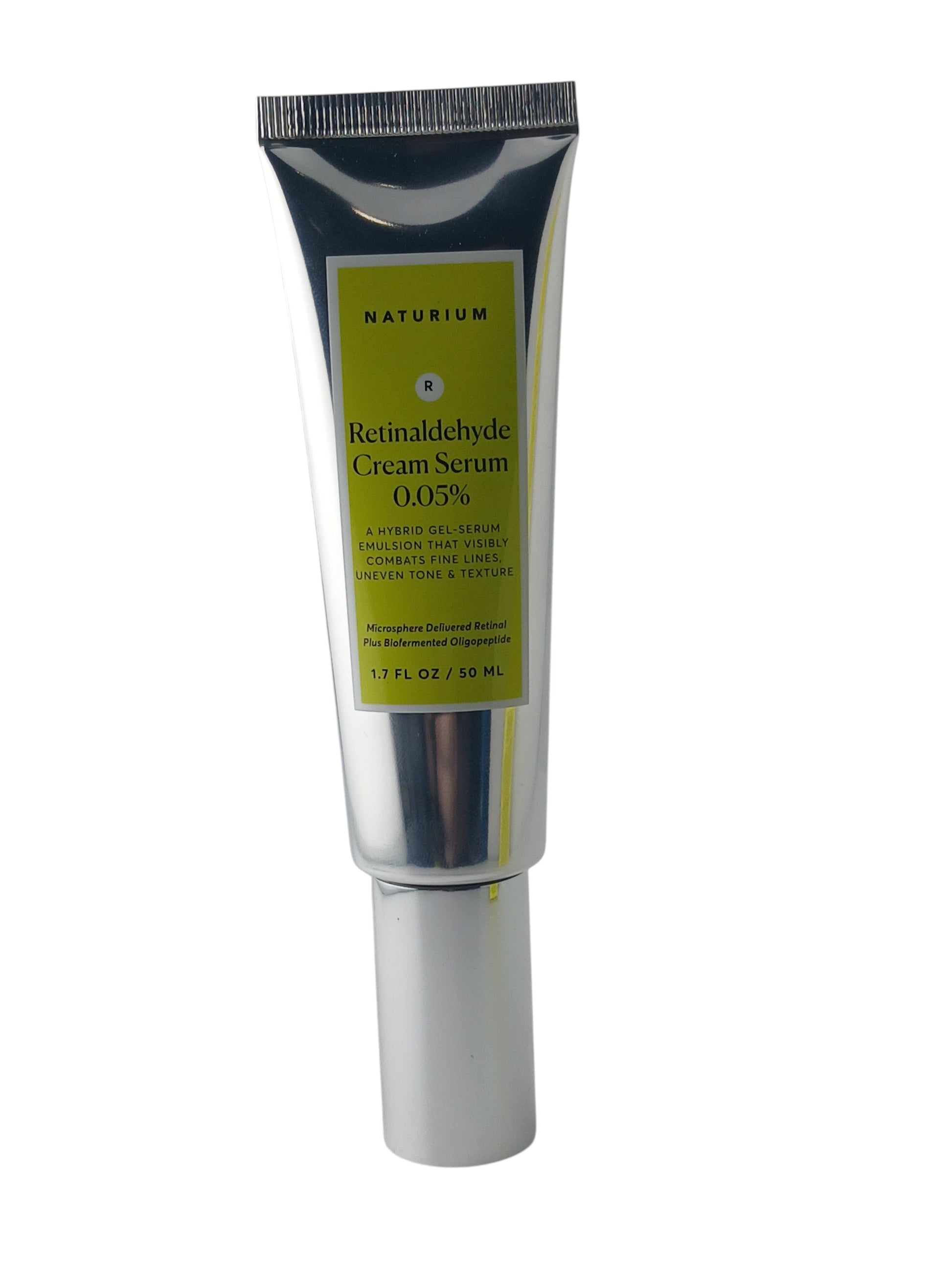 Department Store UK Naturium Retinaldehyde Cream Serum 0.05% in a silver 50ml tube for anti-ageing skincare.