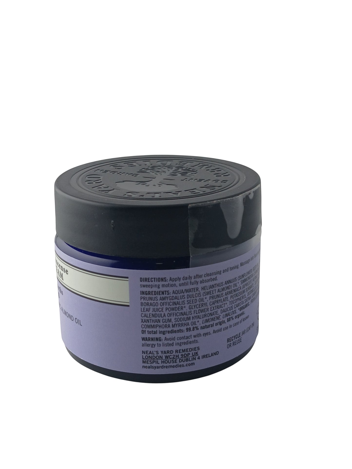 Department Store UK Neal's Yard Remedies Rejuvenating Frankincense Hydrating Cream in a signature blue glass jar.