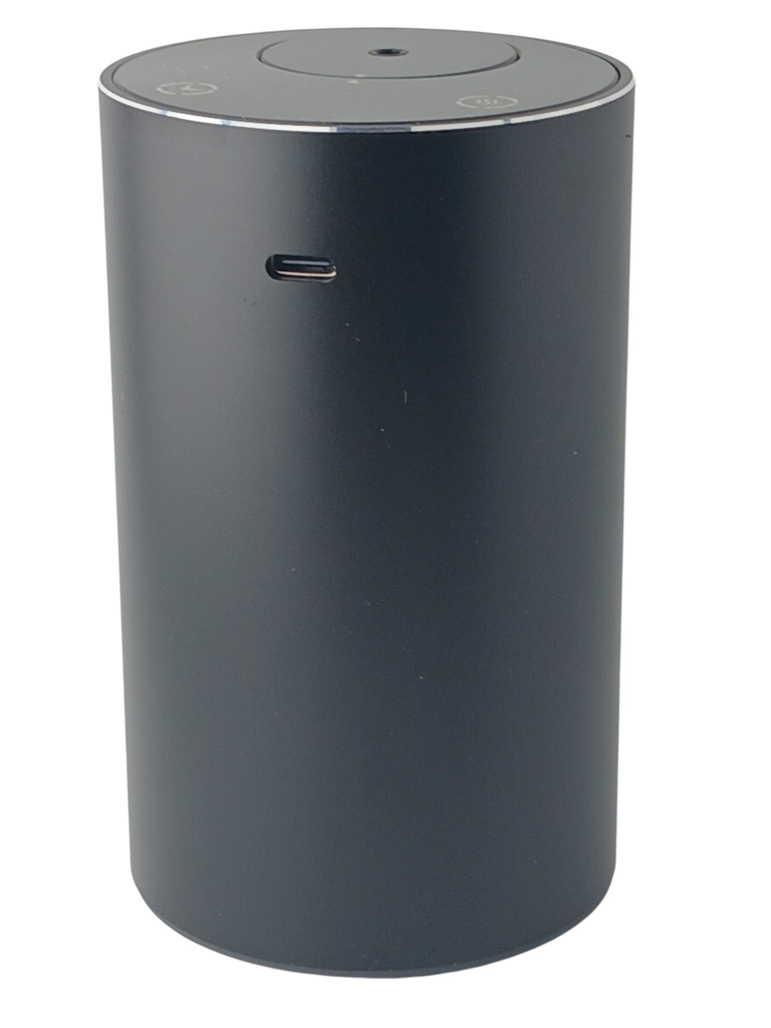 Department Store UK NEOM Wellbeing Pod Mini+ waterless essential oil diffuser in a sleek matte black finish.