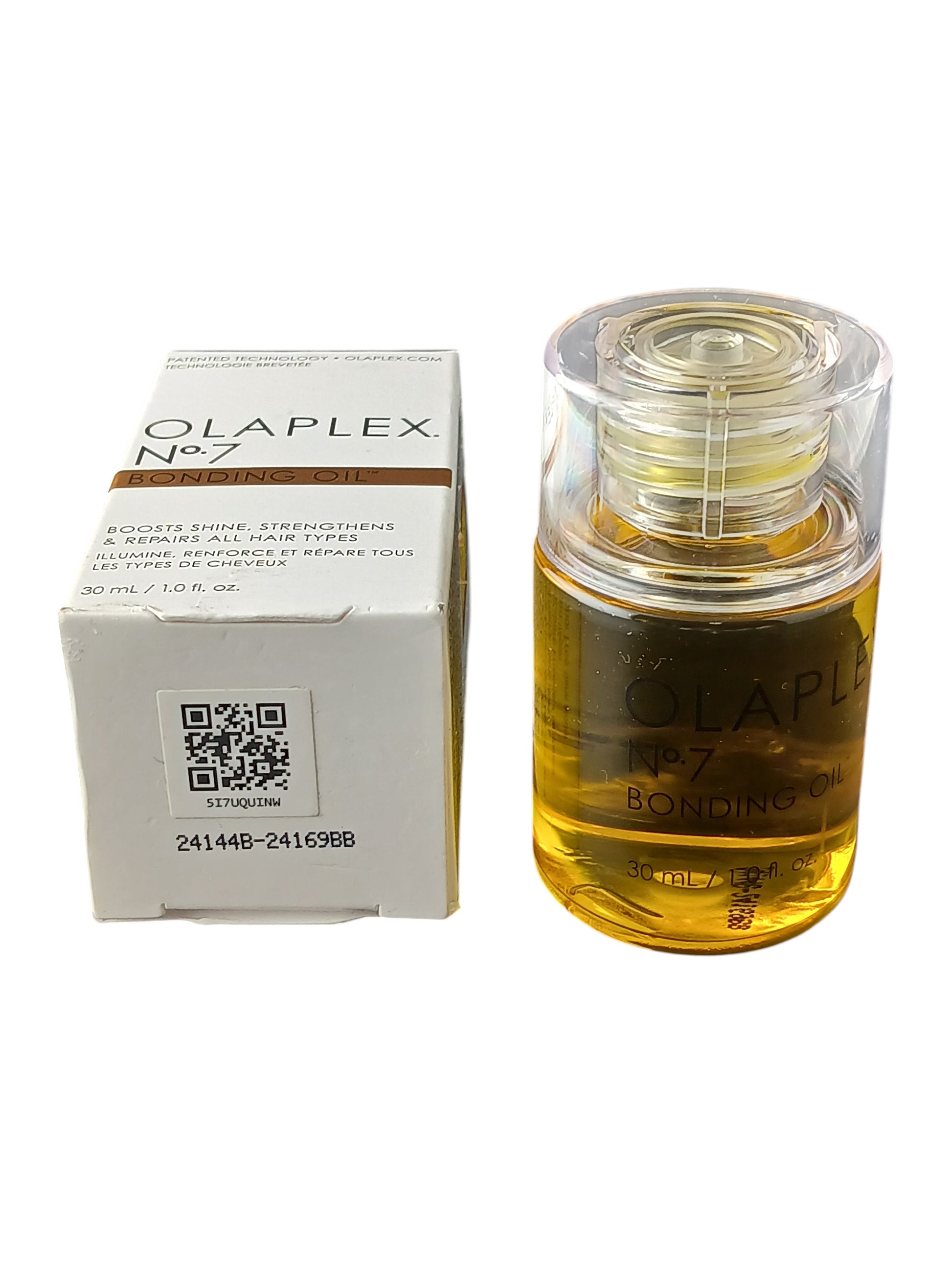 Department Store UK Olaplex No.7 Bonding Oil bottle and white product box for hair repair and heat protection