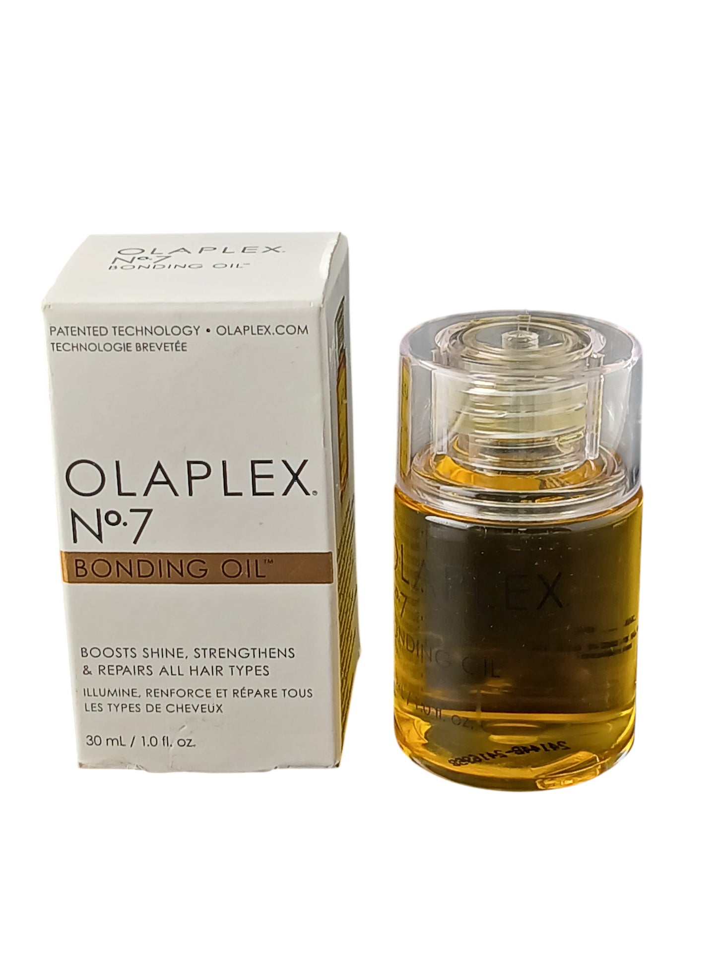 Department Store UK Olaplex No.7 Bonding Oil bottle and white product box for hair repair and heat protection
