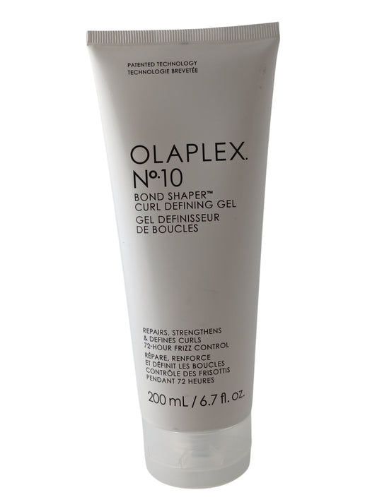 Department Store UK OLAPLEX No.10 Bond Shaper Curl Defining Gel in a white 200ml squeeze tube for frizz control.