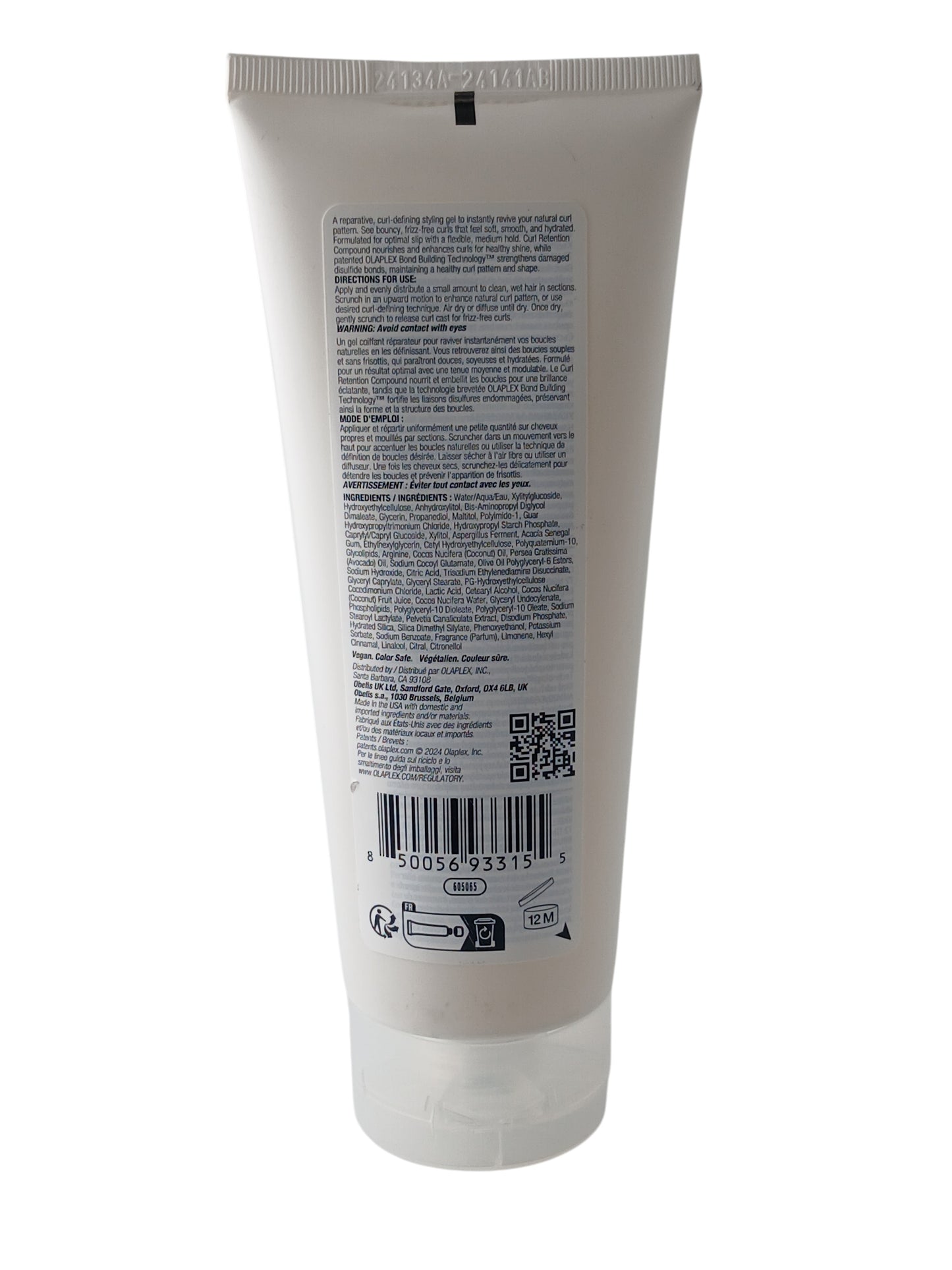 Department Store UK OLAPLEX No.10 Bond Shaper Curl Defining Gel tube showing ingredients and instructions