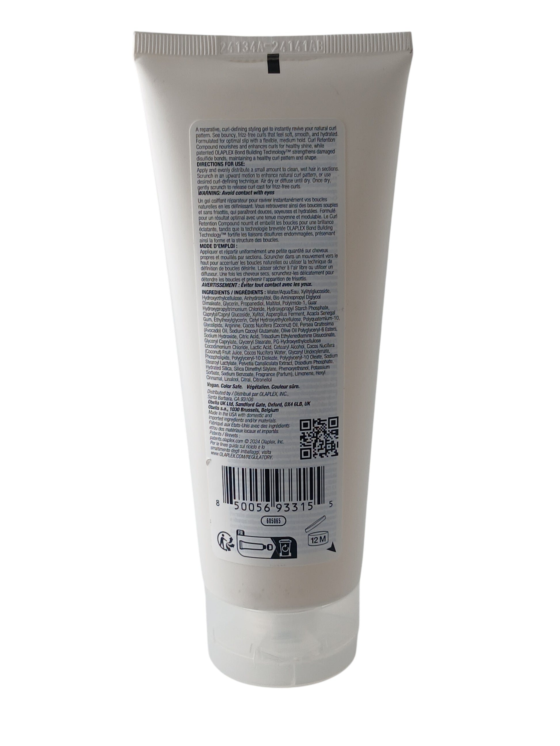 Department Store UK OLAPLEX No.10 Bond Shaper Curl Defining Gel tube showing ingredients and instructions
