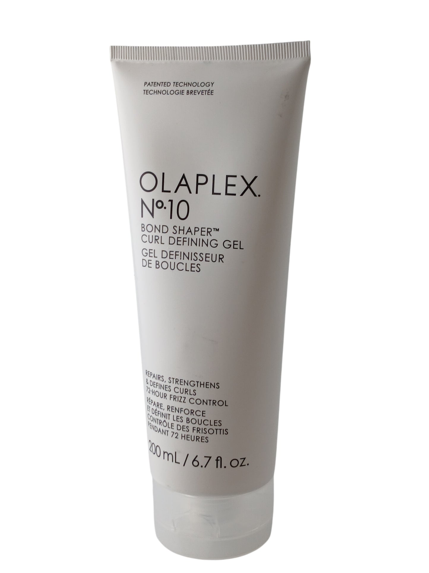 Department Store UK OLAPLEX No.10 Bond Shaper Curl Defining Gel in a white 200ml squeeze tube for frizz control.