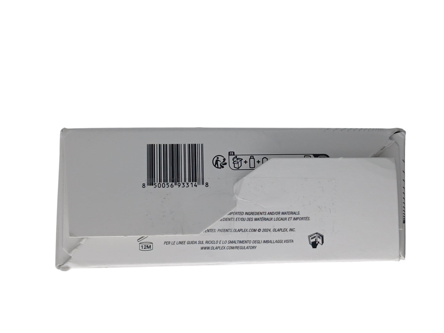 Department Store UK Olaplex Bond Shaper 3-Step Curl Rebuilding Treatment kit packaging bottom view with barcode