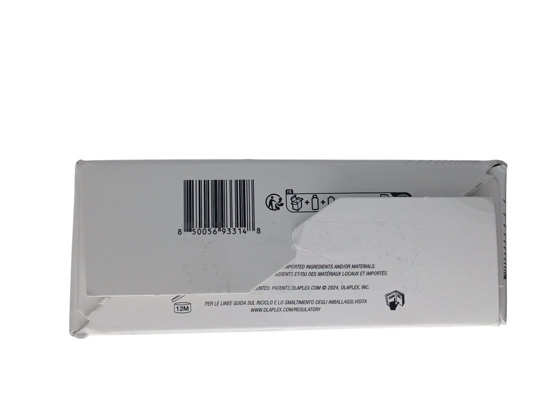 Department Store UK Olaplex Bond Shaper 3-Step Curl Rebuilding Treatment kit packaging bottom view with barcode