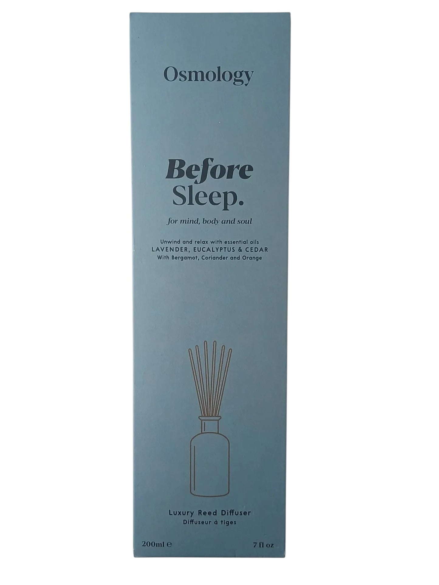 Department Store UK Osmology Before Sleep luxury reed diffuser box in light blue with lavender and eucalyptus scent